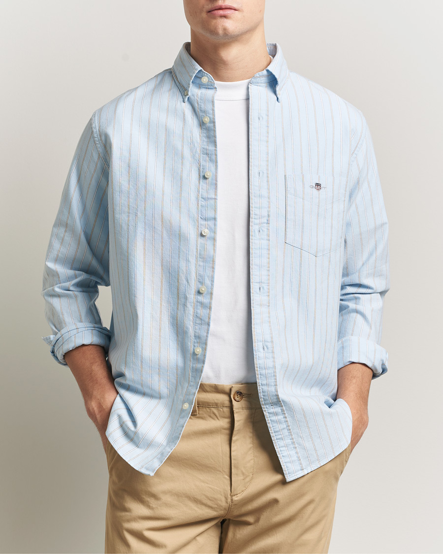 Herren | Hemden | Gant | Regluar Fit Clsasic Oxford Striped Shirt Sky Blue