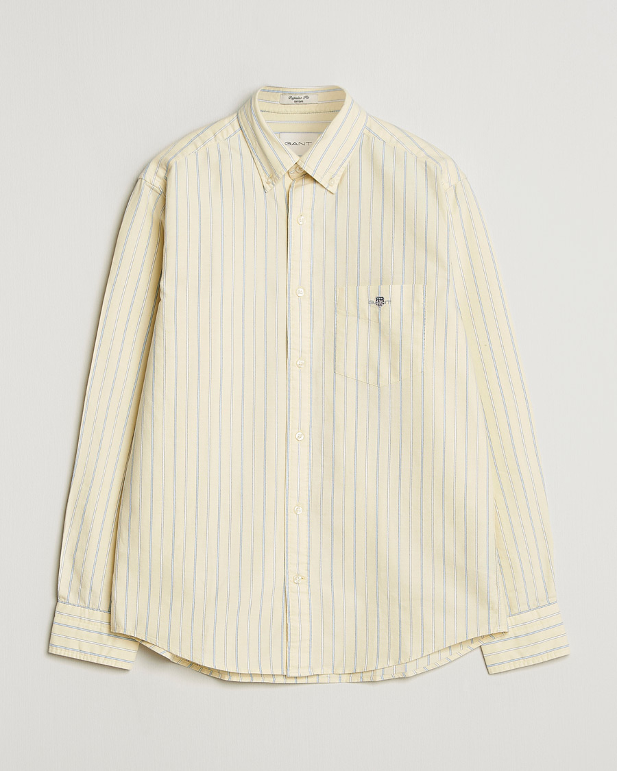 Herren | Hemden | Gant | Regluar Fit Classic Oxford Striped Shirt Light Mustard Yellow