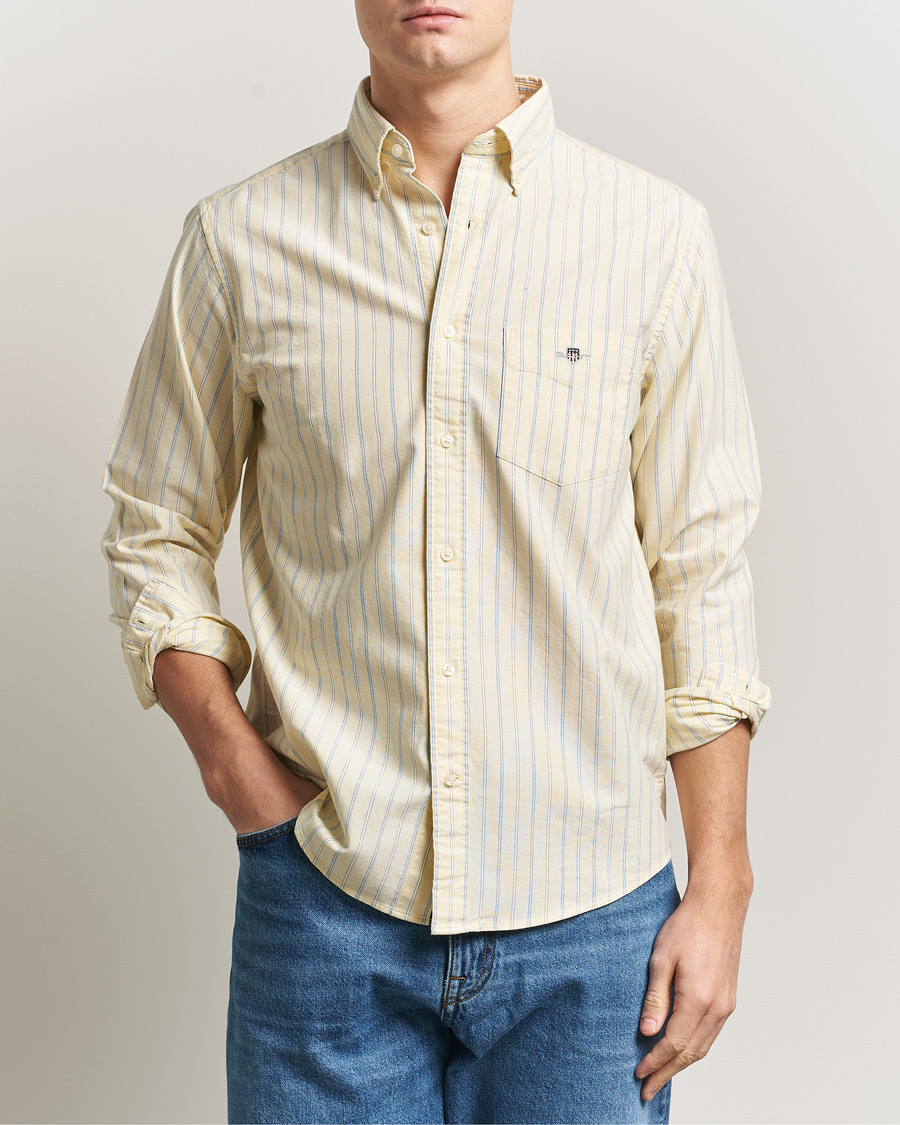 Herren | Hemden | Gant | Regluar Fit Classic Oxford Striped Shirt Light Mustard Yellow
