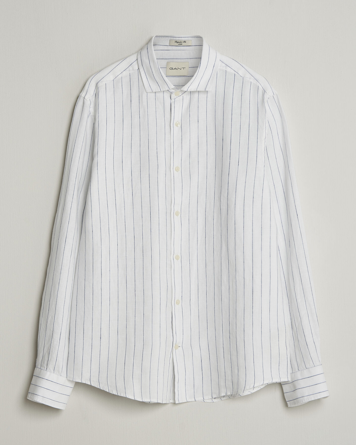 Herren | Hemden | Gant | Regular Fit Linen Striped Shirt White