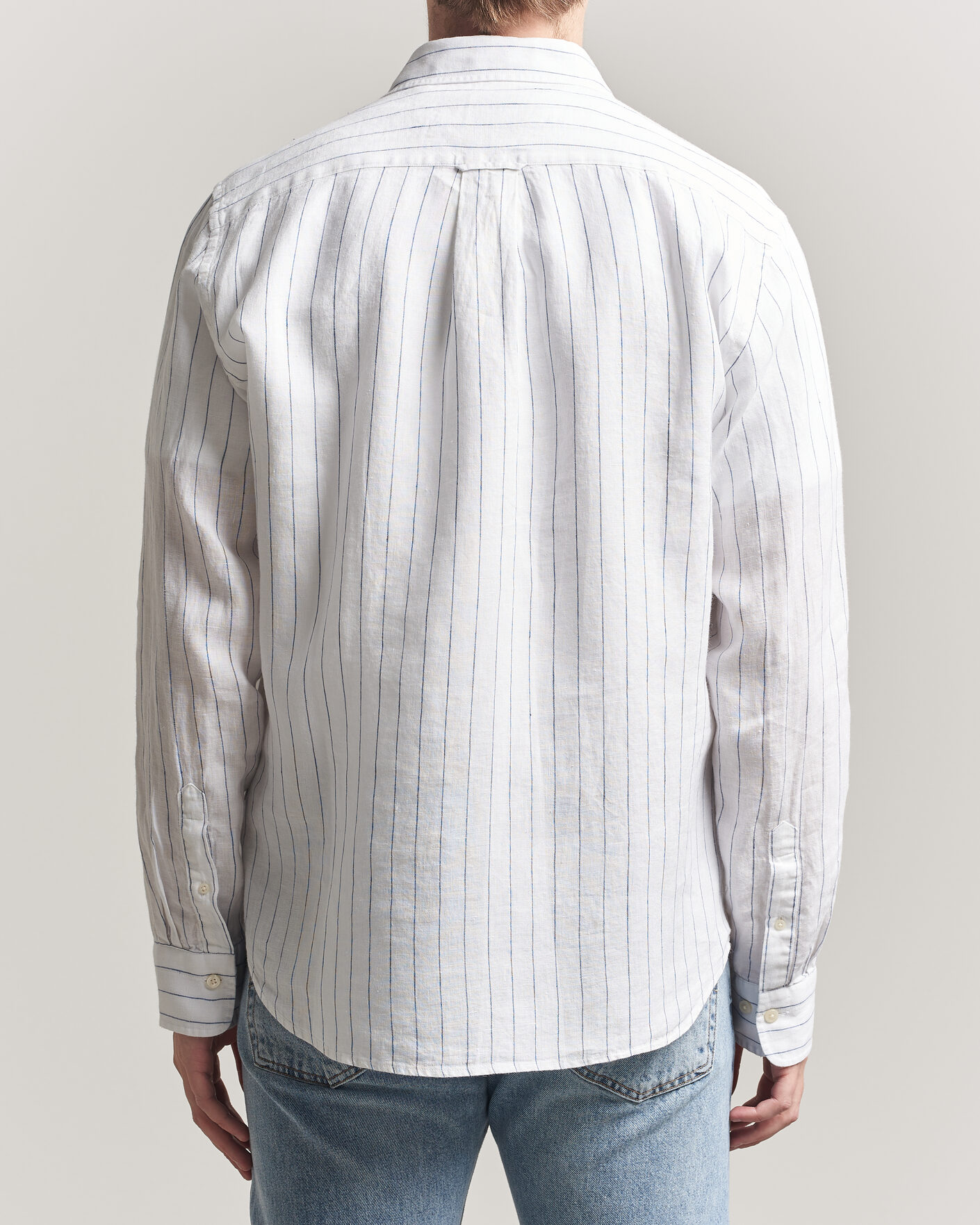 Herren | Hemden | Gant | Regular Fit Linen Striped Shirt White