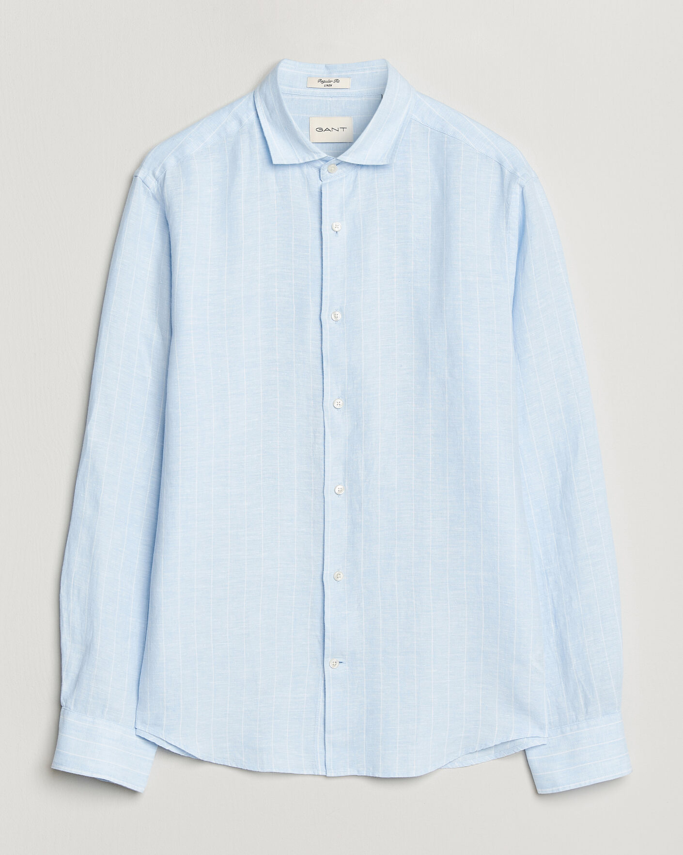 Herren | Hemden | Gant | Regular Fit Linen Striped Shirt Sky Blue