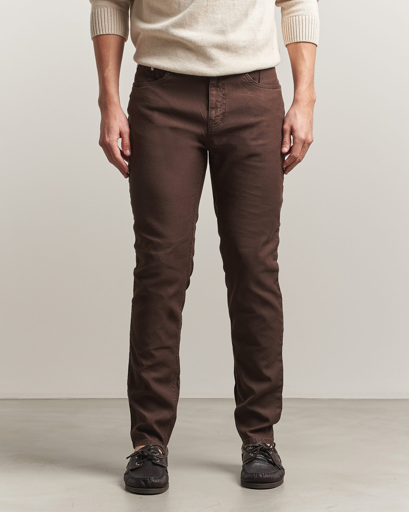 Herren | Hosen | Gant | Slim Fit Cotton/Linen 5-Pocket Pants Rich Brown