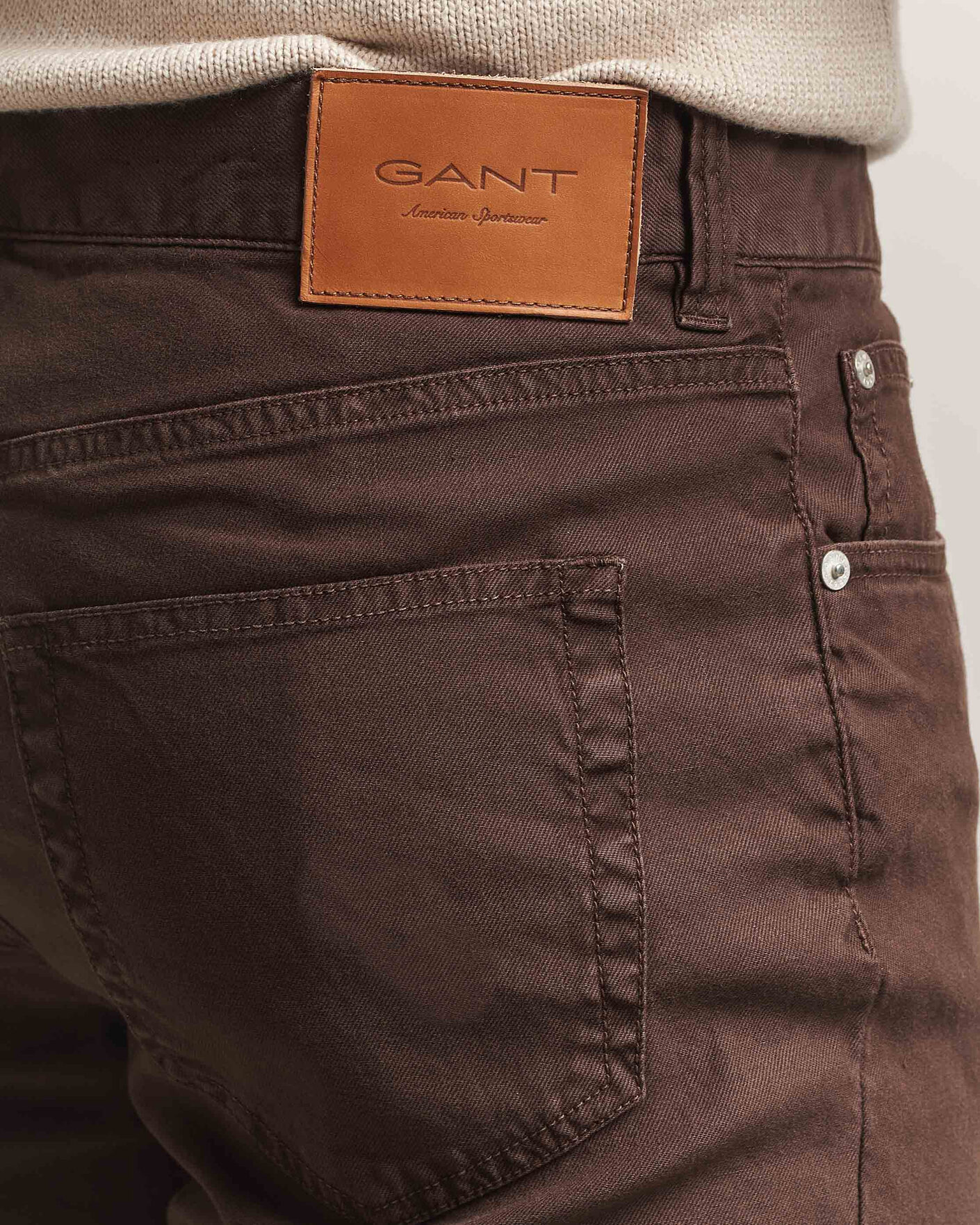 Herren | Hosen | Gant | Slim Fit Cotton/Linen 5-Pocket Pants Rich Brown