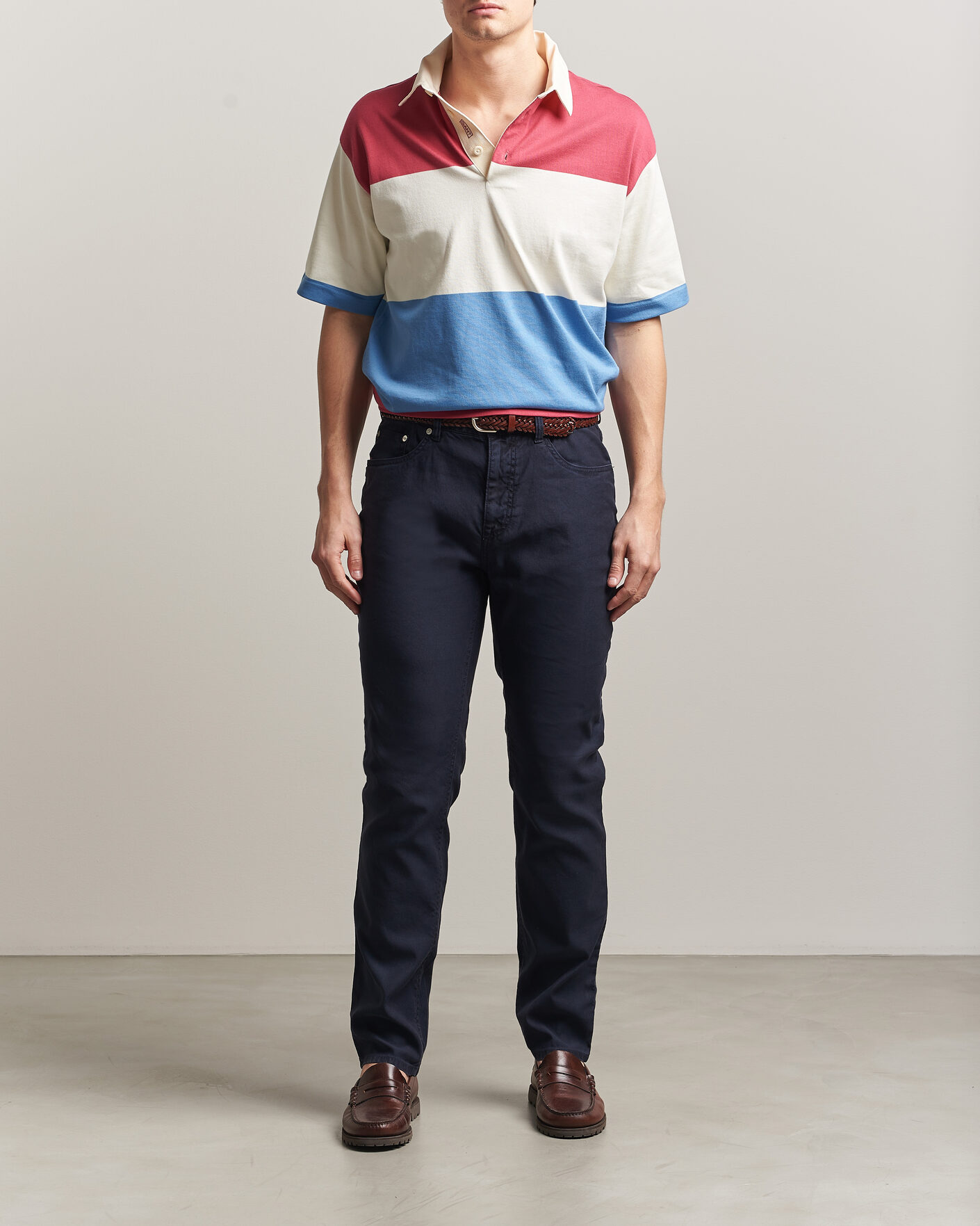 Herren | Hosen | Gant | Slim Fit Cotton/Linen 5-Pocket Pants Evening Blue