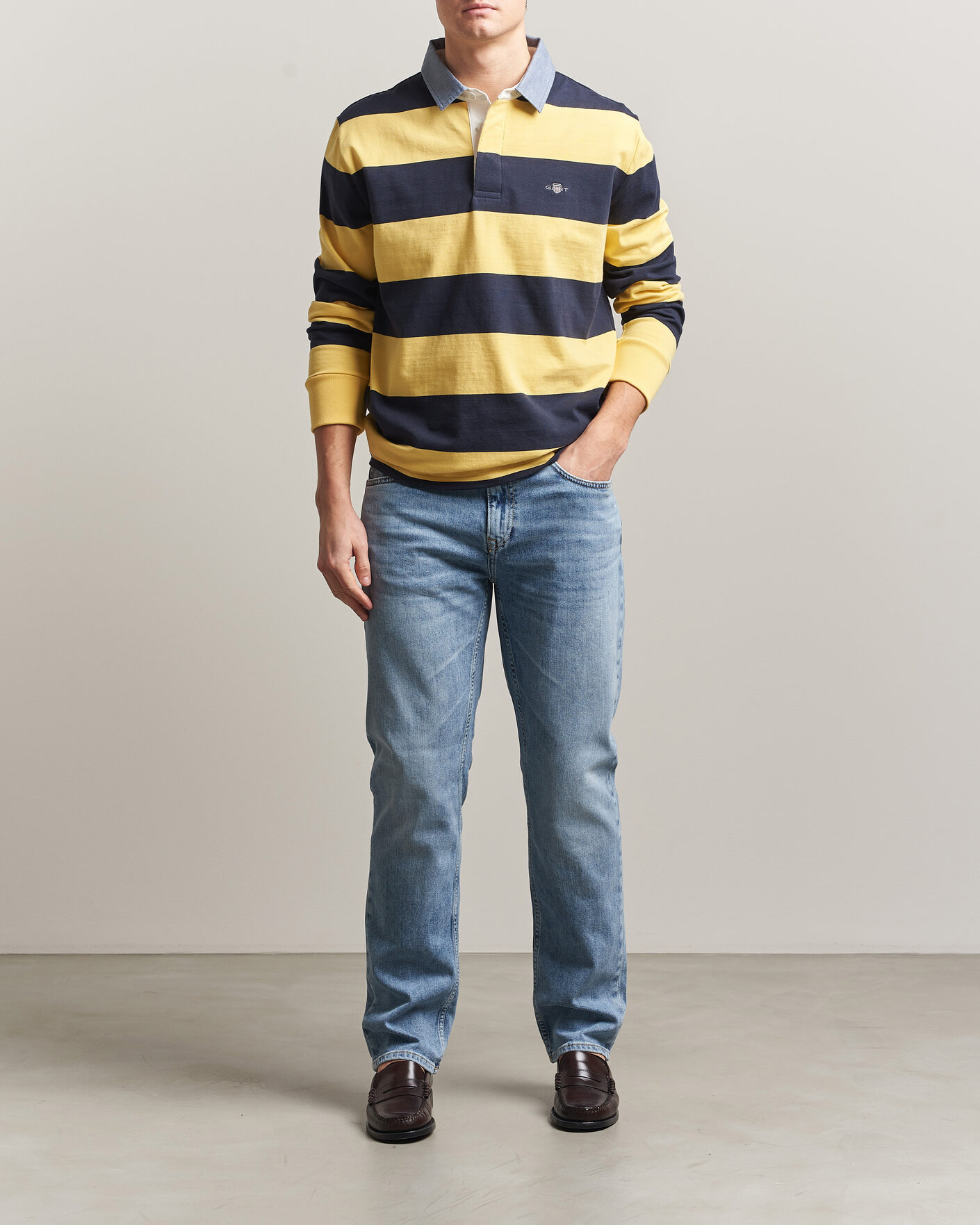 Herren | Hosen | Gant | Regular Fit Jeans Semi Light Blue Worn In