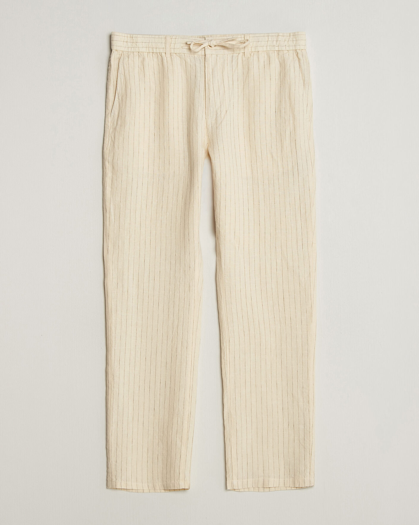 Herren | Hosen | Gant | Regular Fit Striped Linen Drawstring Pants Faded Beige