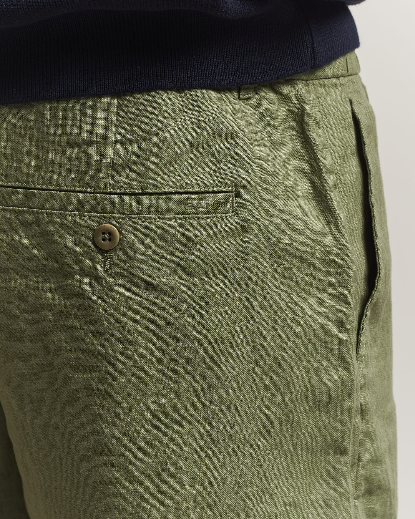 Herren | Shorts | GANT | Regular Fit Linen Drawstring Shorts Dry Herb Green