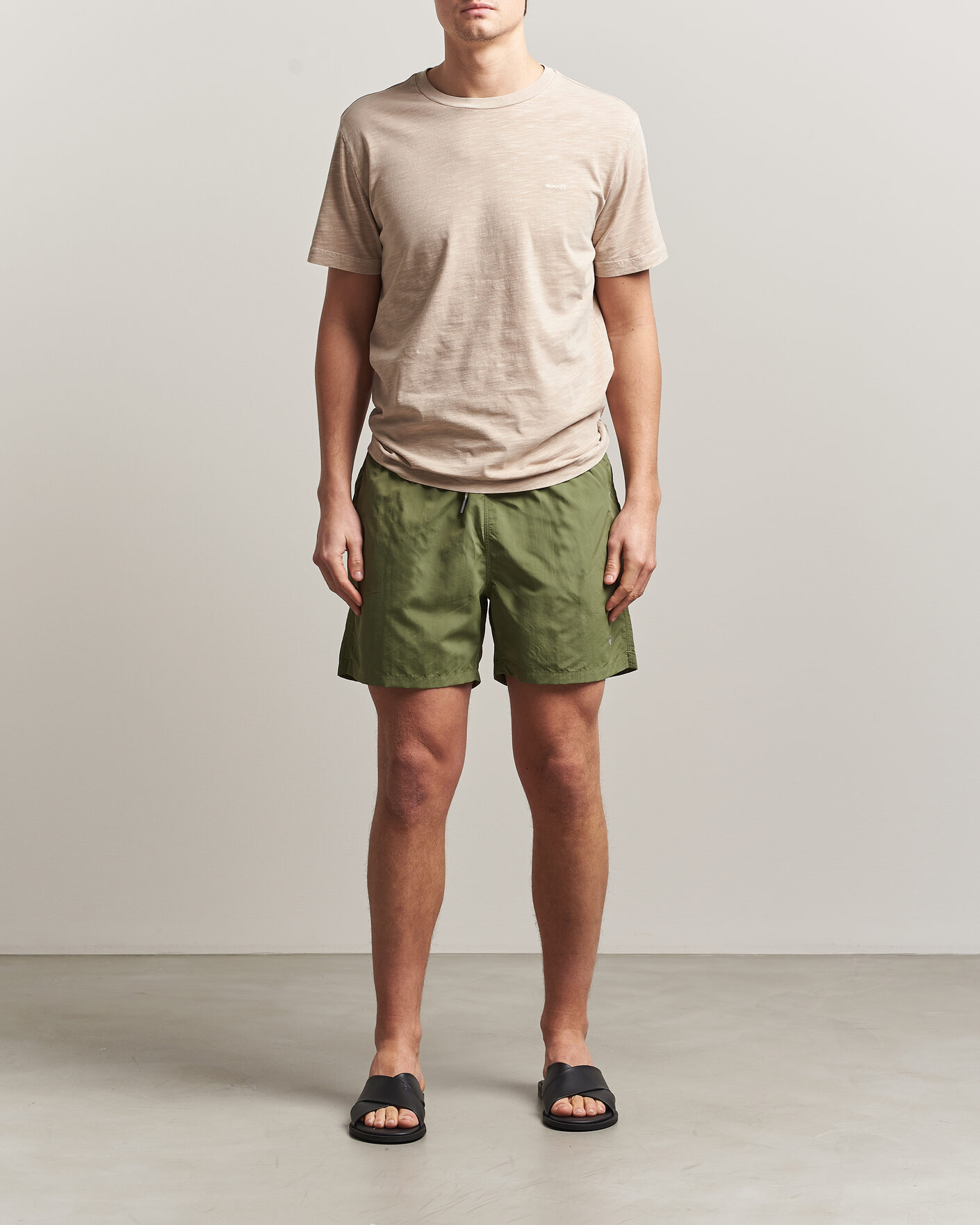 Herren | Badehosen | Gant | Basic Swimshorts Dry Herb Green