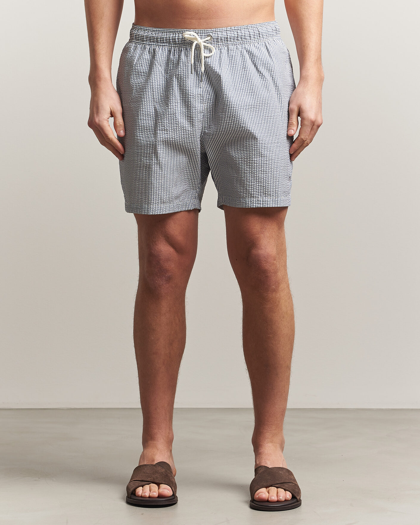 Herren | Badehosen | Gant | Seersucker Striped Swimshorts Vintage Blue