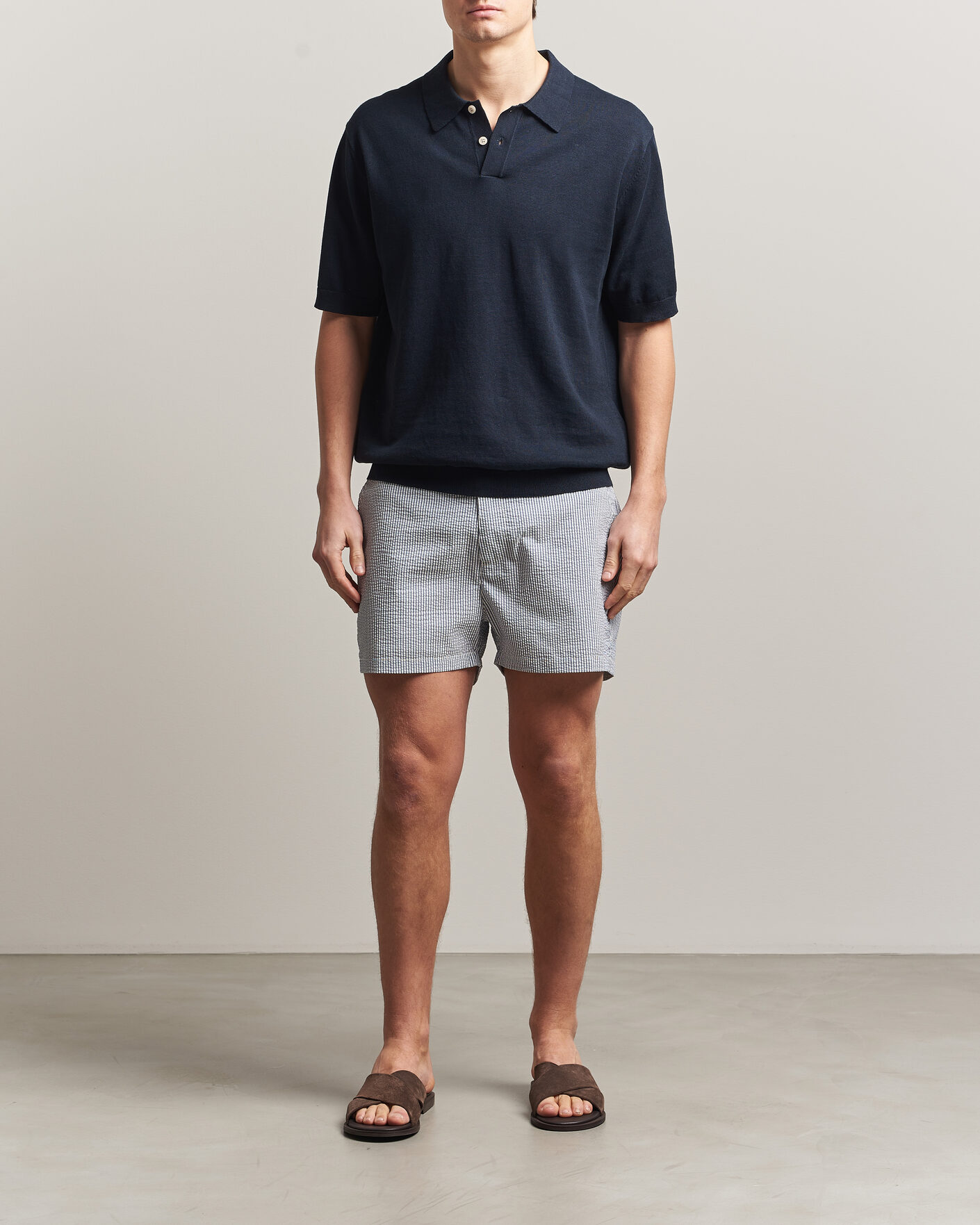 Herren | Badehosen | GANT | Fitted Seersucker Swimshorts Vintage Blue