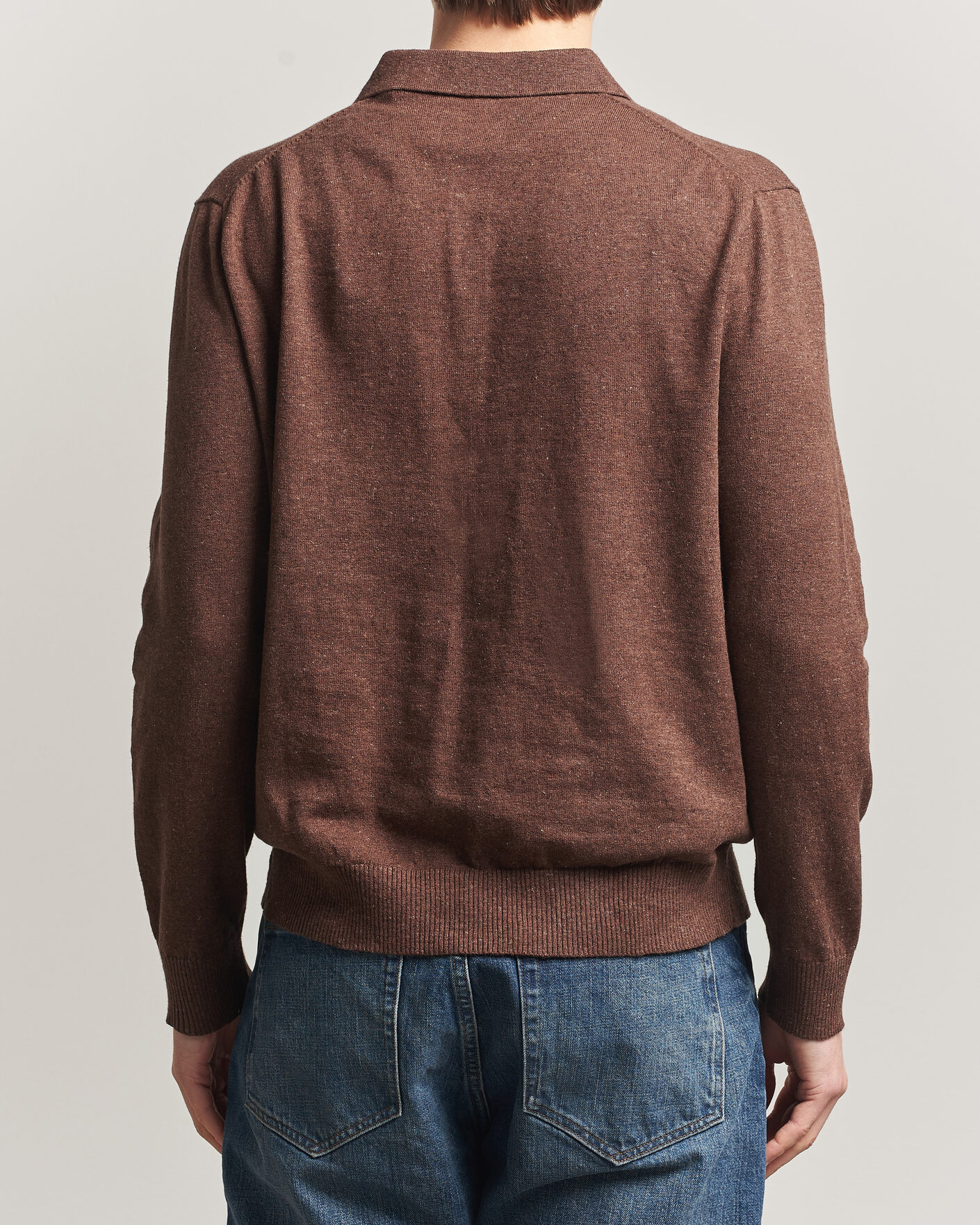 Herren | Pullover | GANT | Cotton/Linen Slub Knitted Polo Hazelnut Melange
