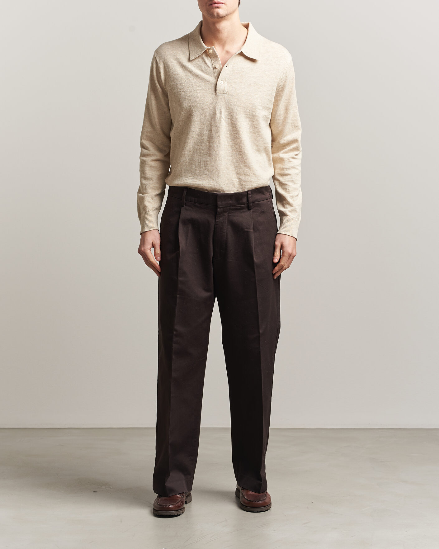 Herren | Pullover | Gant | Cotton/Linen Slub Knitted Polo Seed Melange