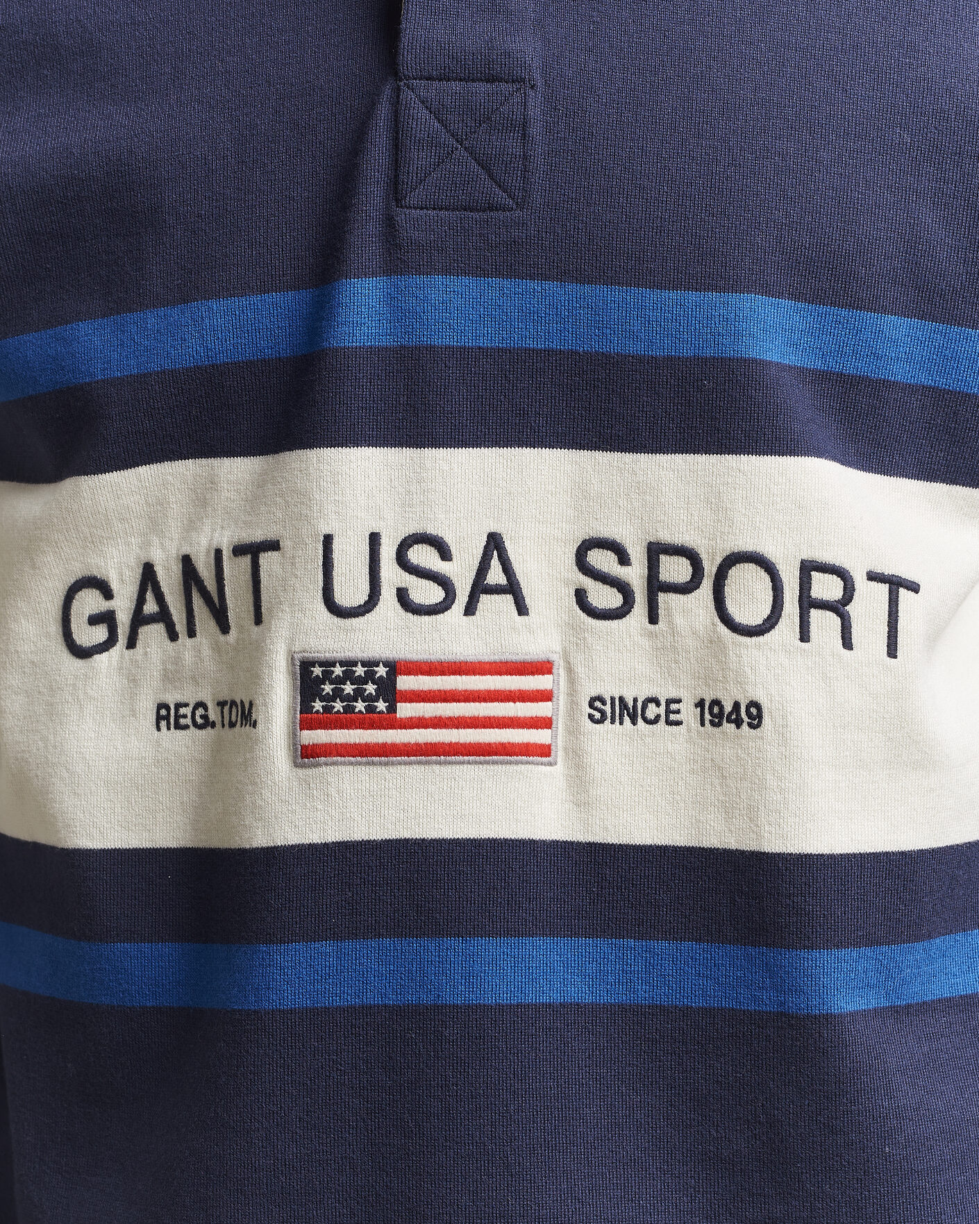 Herren | Pullover | GANT | Striped Rugger Evening Blue