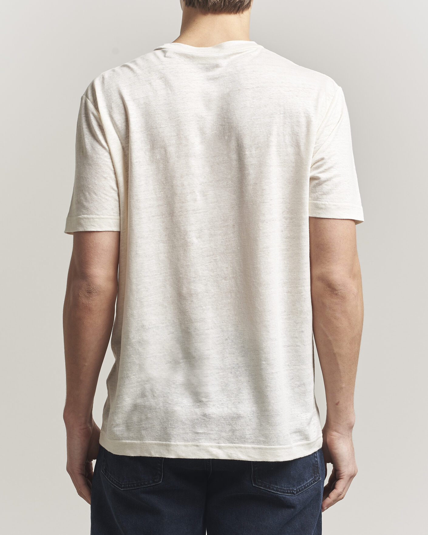 Herren | T-Shirts | GANT | Linen T-Shirt Creamed White