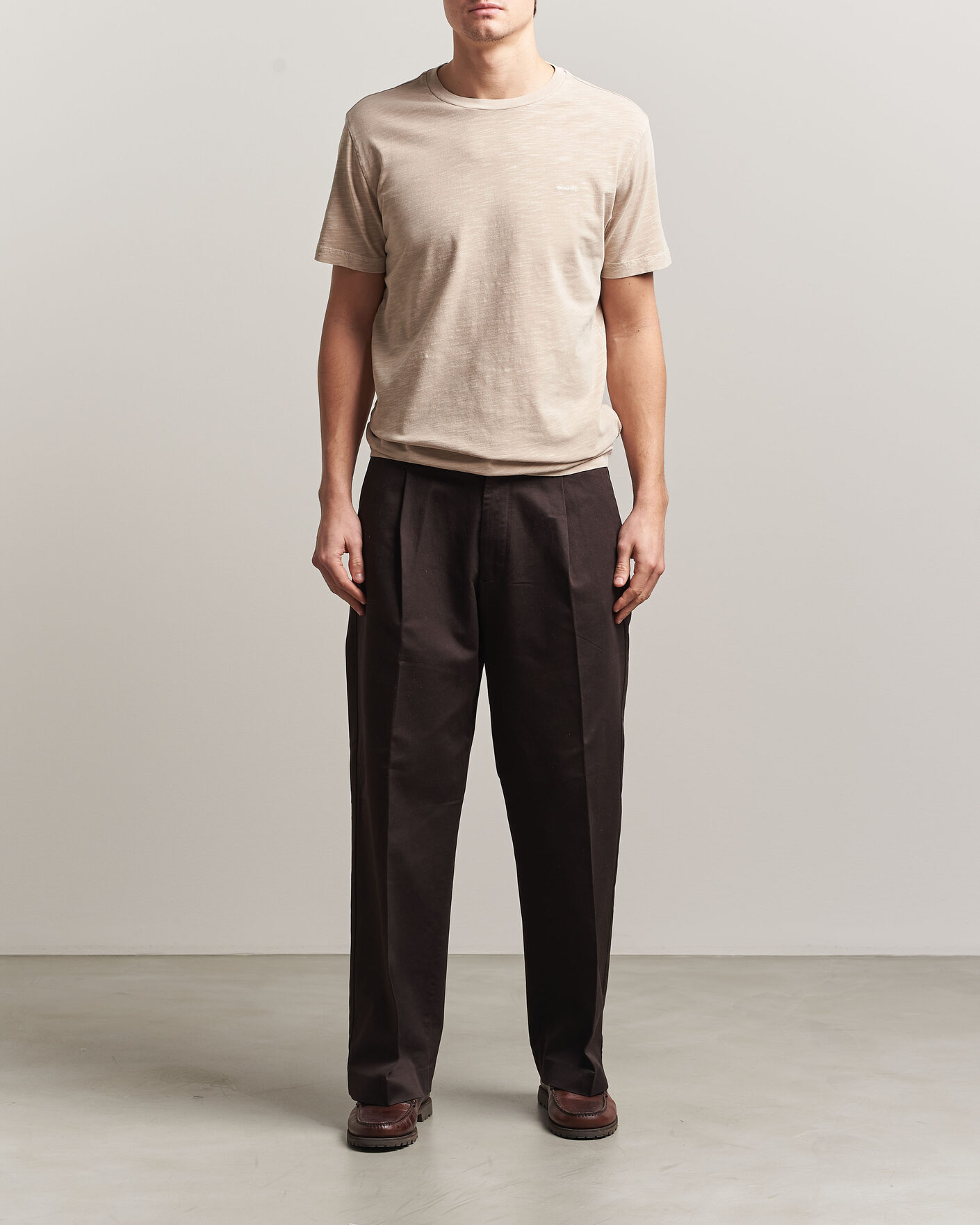 Herren | T-Shirts | Gant | Washed Slub T-Shirt Oat Beige