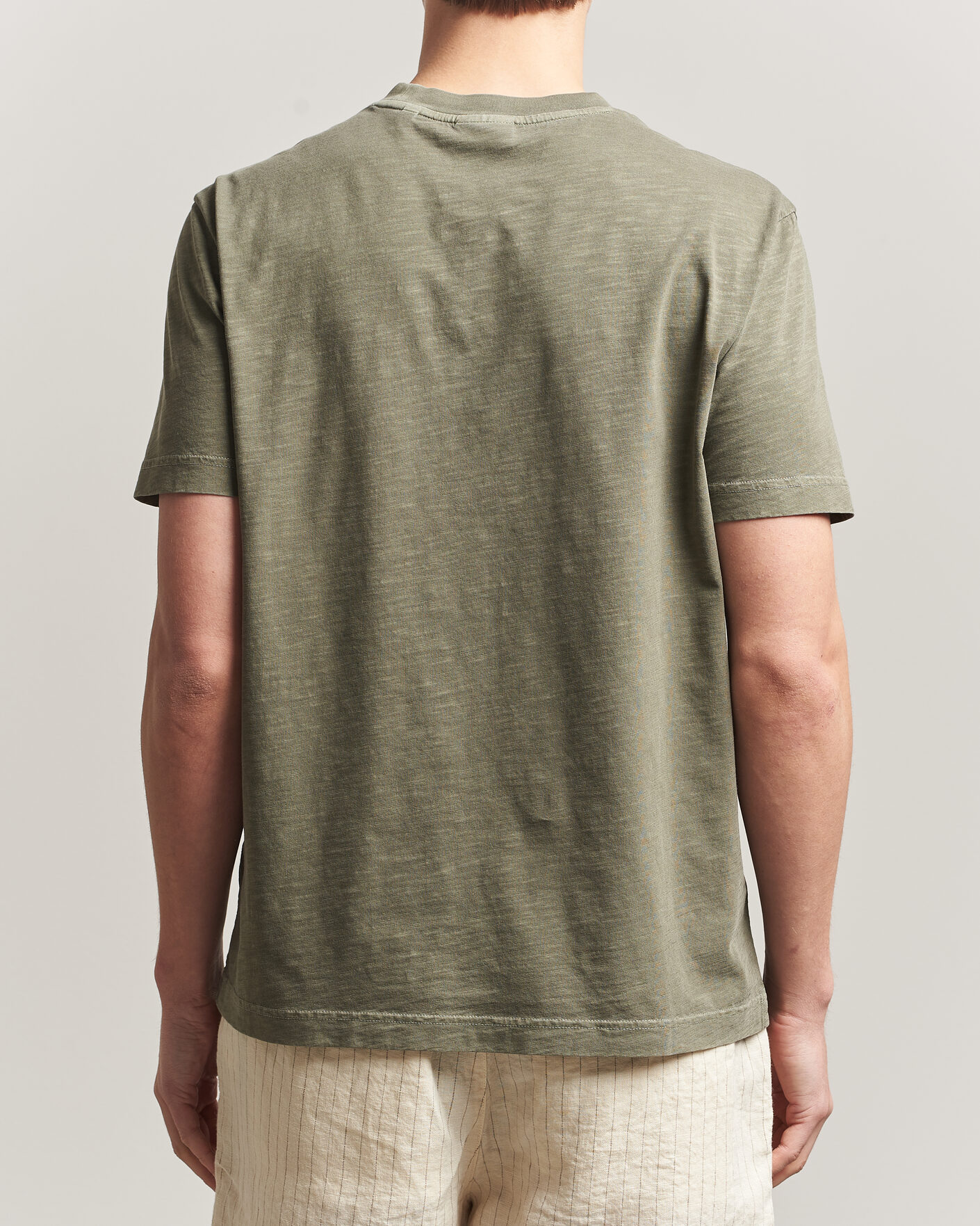 Herren | T-Shirts | Gant | Washed Slub T-Shirt Dry Herb Green