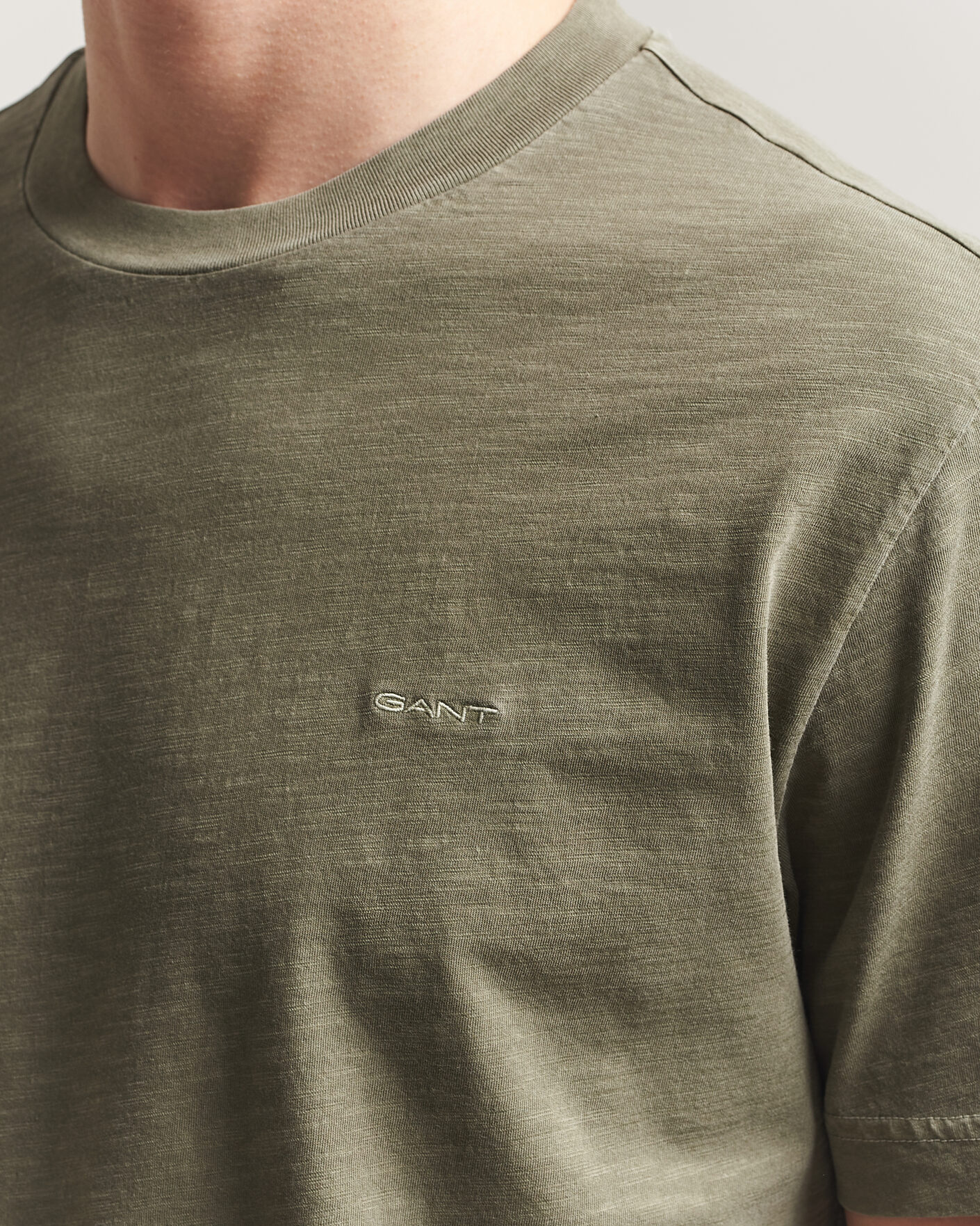 Herren | T-Shirts | Gant | Washed Slub T-Shirt Dry Herb Green