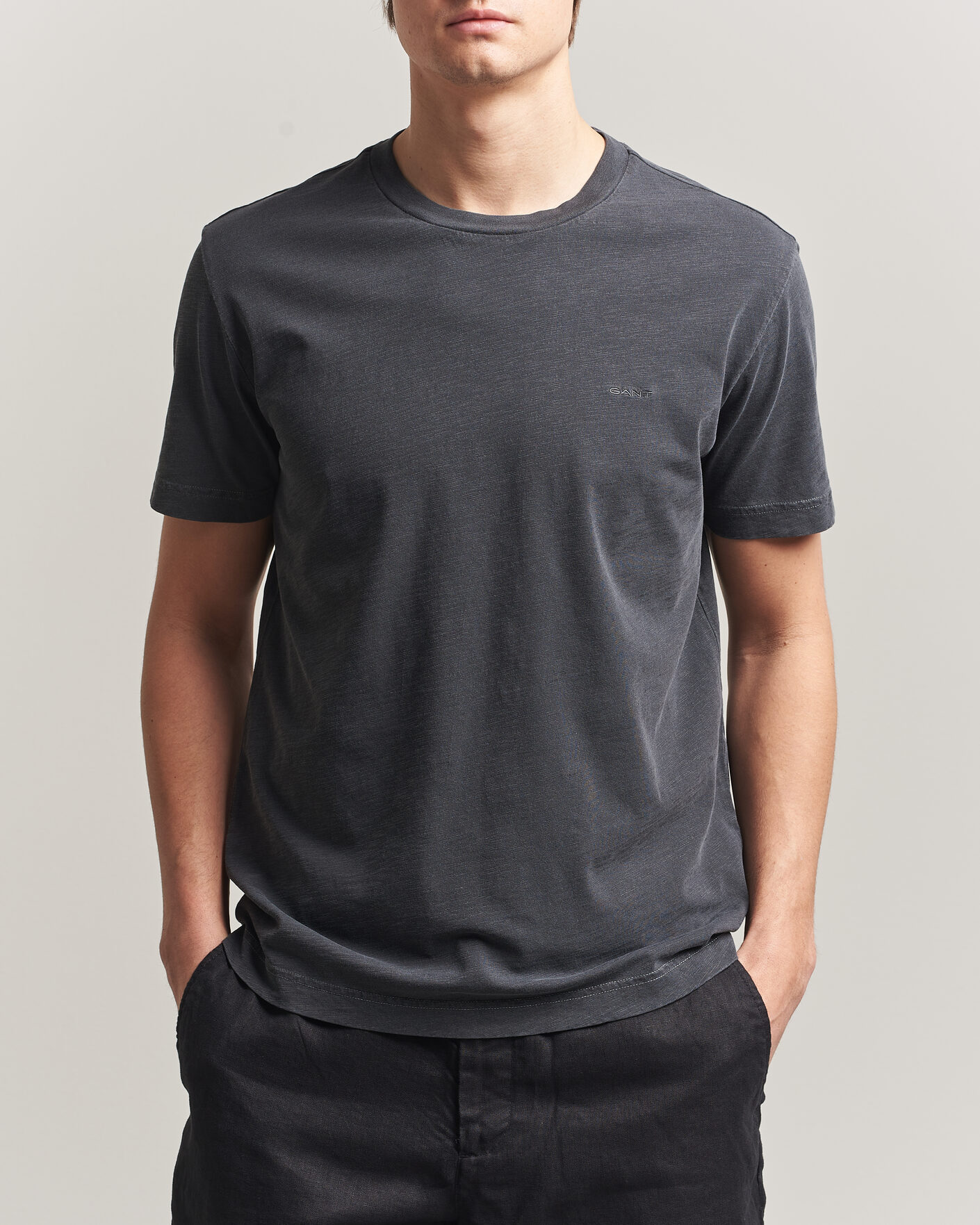 Herren | T-Shirts | Gant | Washed Slub T-Shirt Black