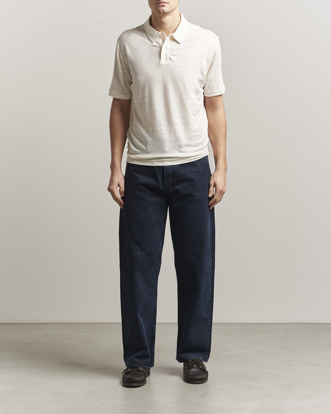 Herren | Poloshirts | GANT | Linen Polo Creamed White