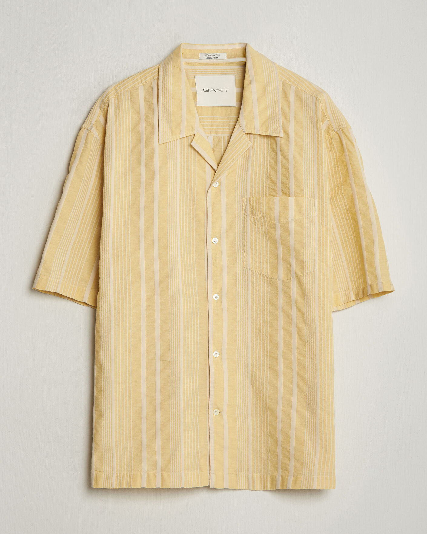 Herren | Hemden | Gant | Relaxed Fit Seersucker Camp Collar Shirt Light Mustard Yellow