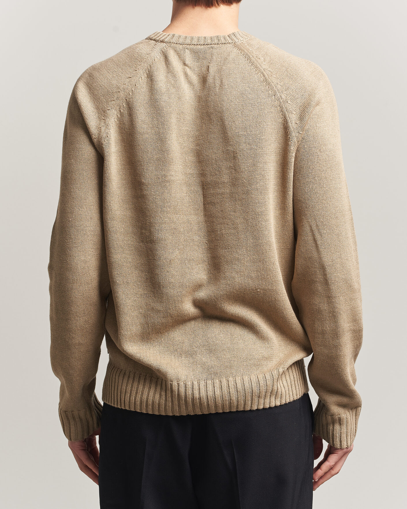 Herren | Pullover | Gant | Linen/Cotton Crew Neck Sweater Dark Khaki
