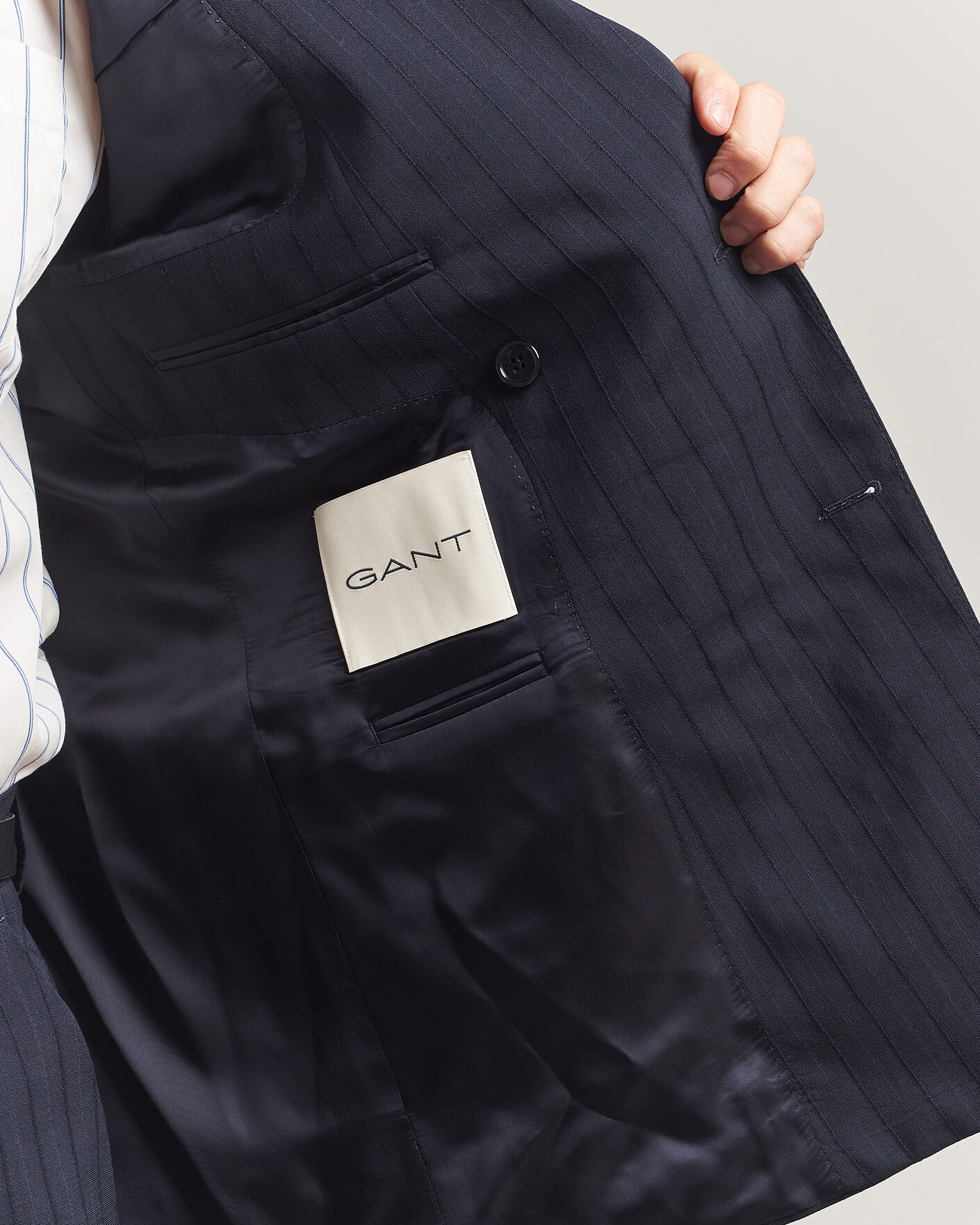 Herren | Sakkos | GANT | Tonal Pinstriped Suit Blazer Evening Blue