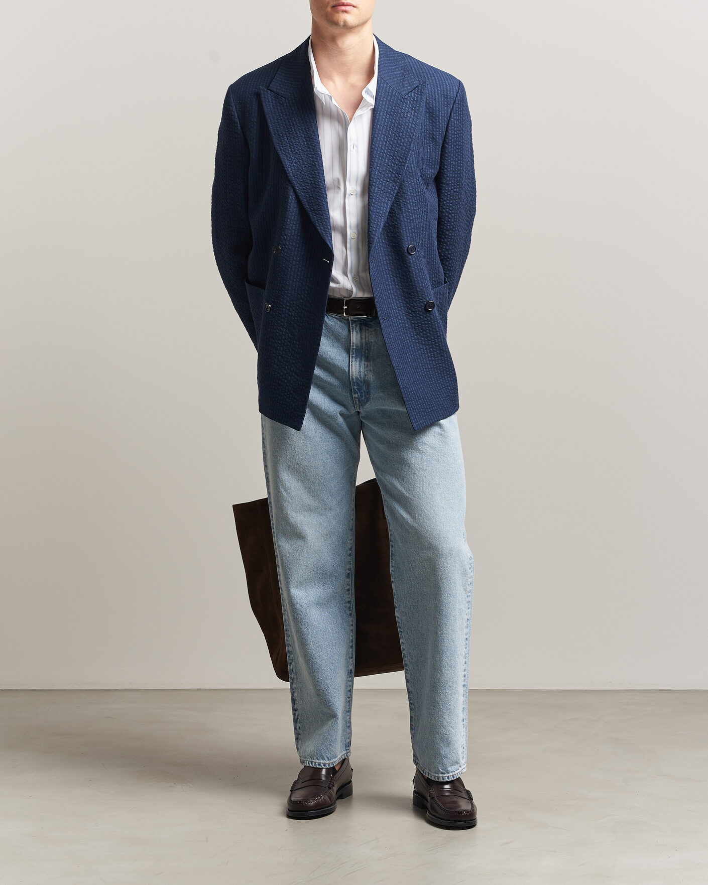 Herren | Sakkos | Gant | Linen Indigo Seersucker Blazer Bid Blue