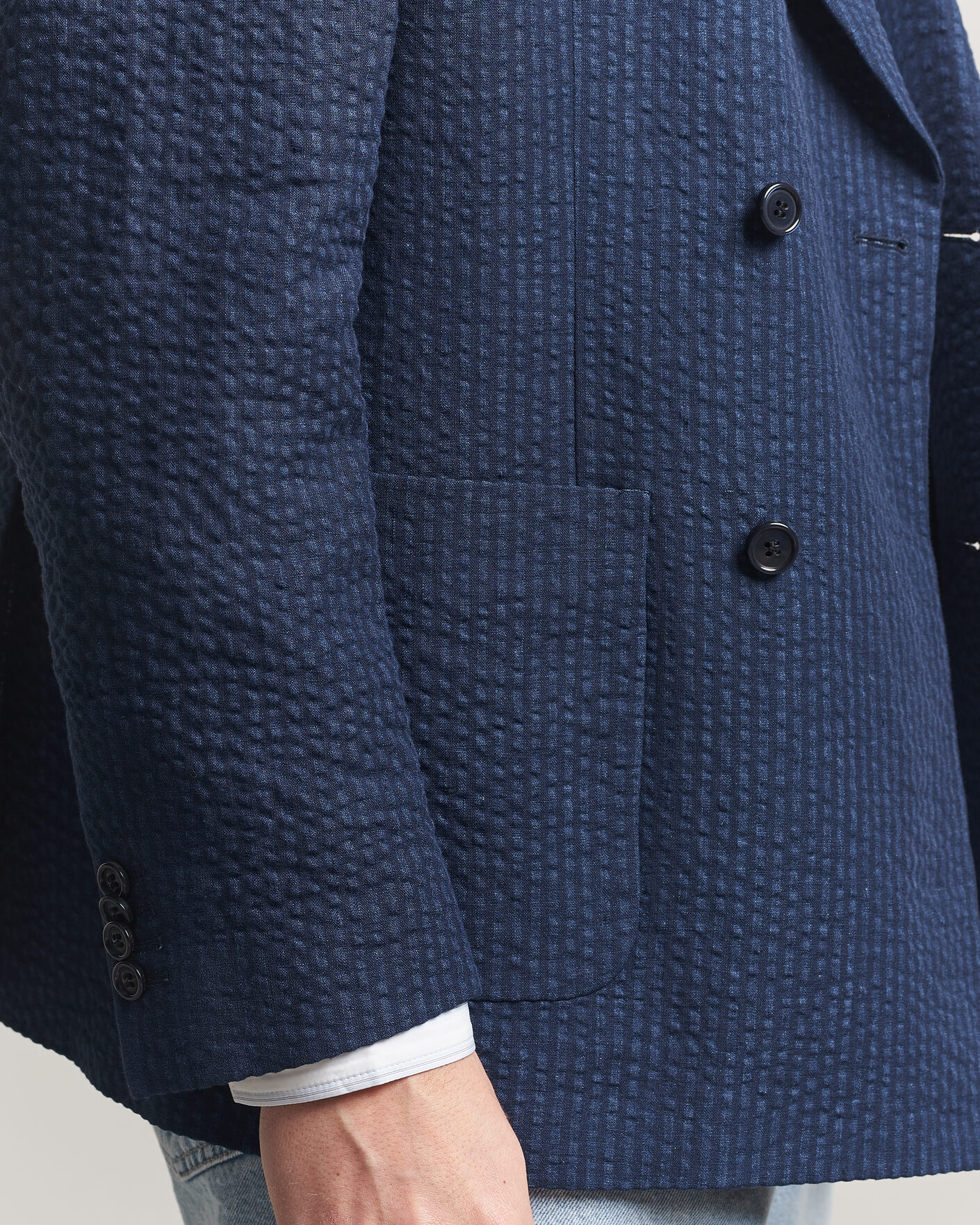 Herren | Sakkos | Gant | Linen Indigo Seersucker Blazer Bid Blue