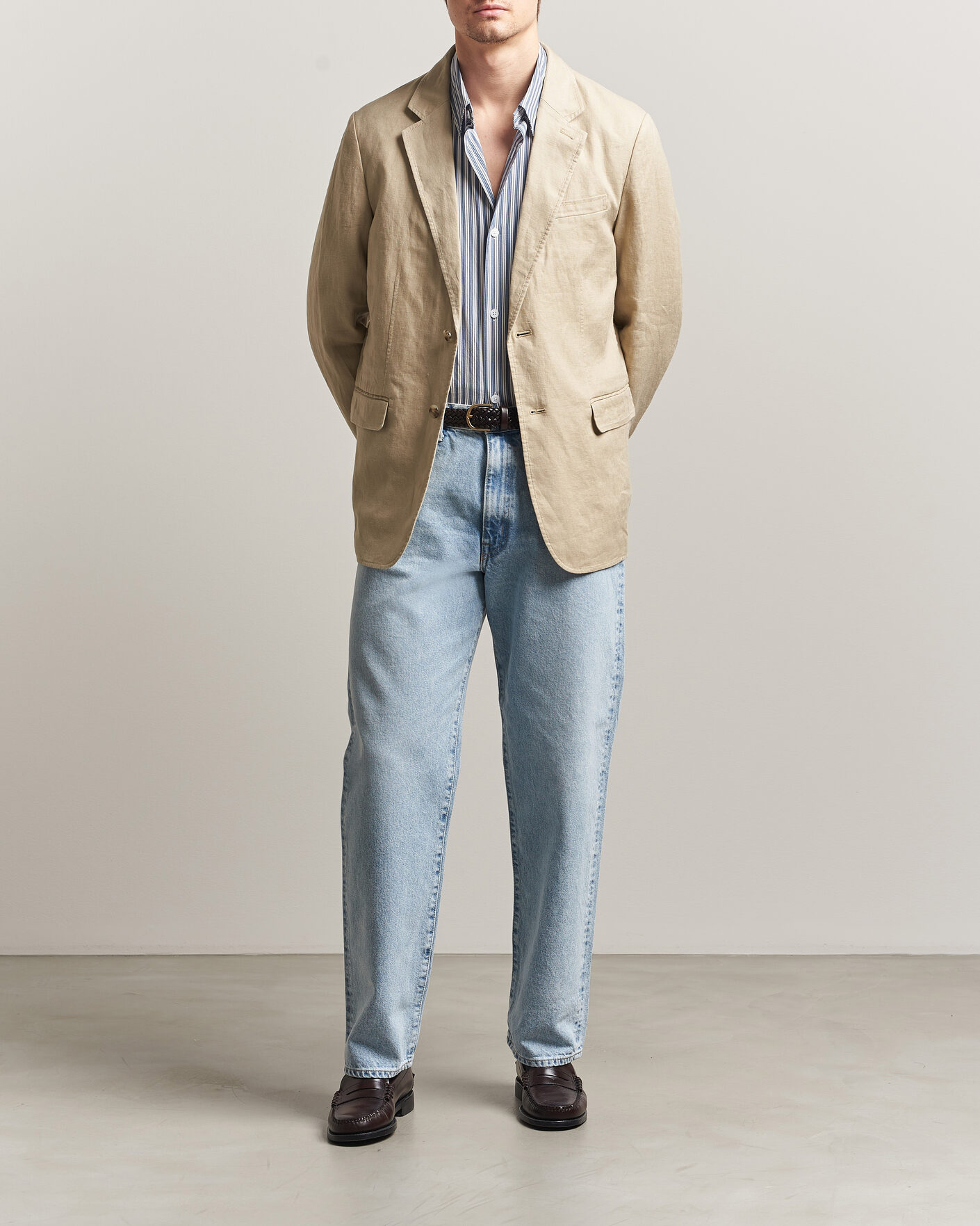 Herren | Sakkos | GANT | Garment Dyed Linen Blazer Oat Beige