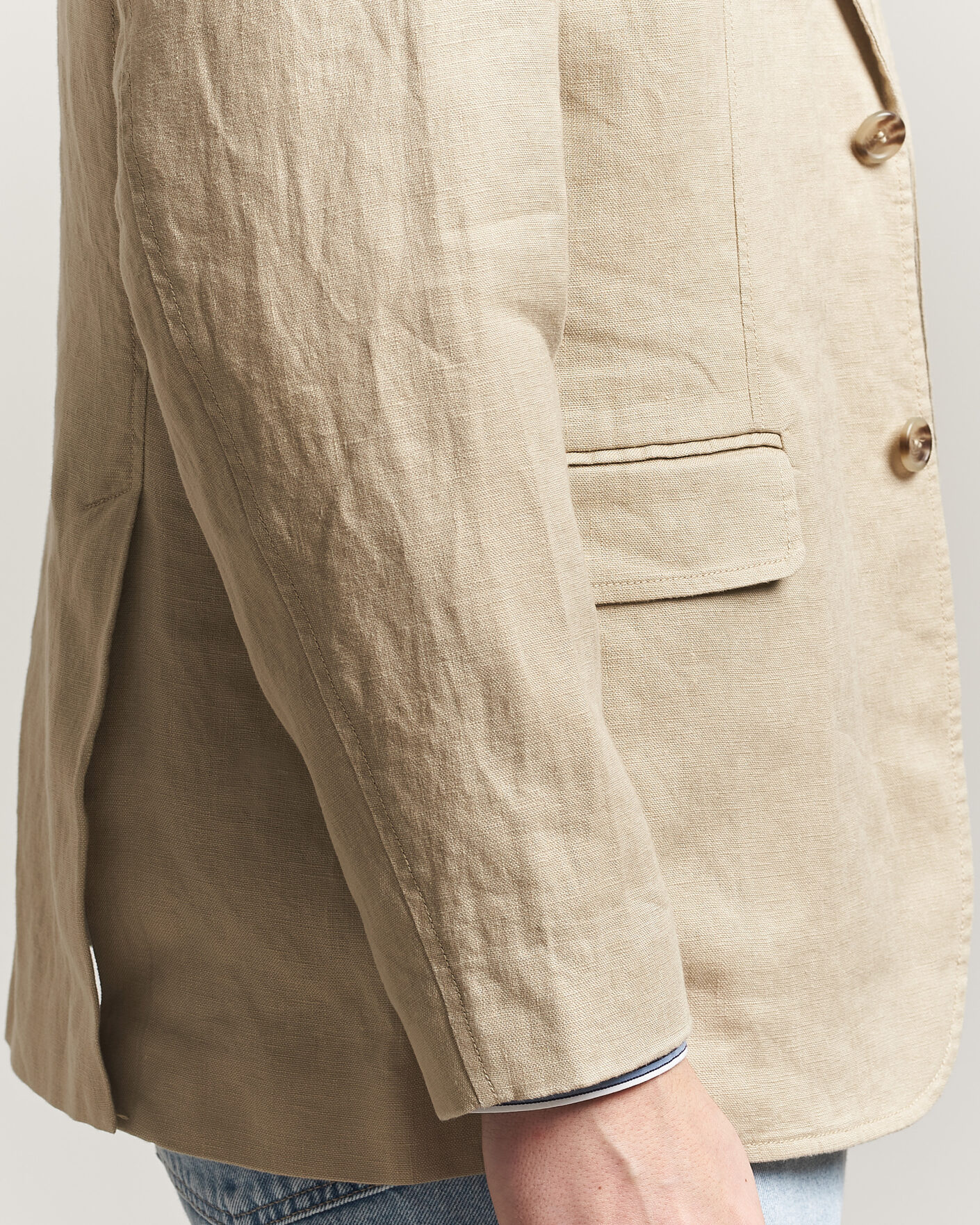 Herren | Sakkos | GANT | Garment Dyed Linen Blazer Oat Beige