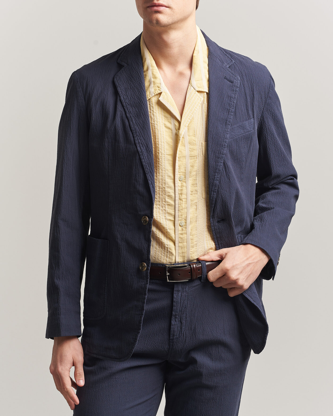 Herren | Sakkos | Gant | Garment Dyed Seersucker Blazer Evening Blue