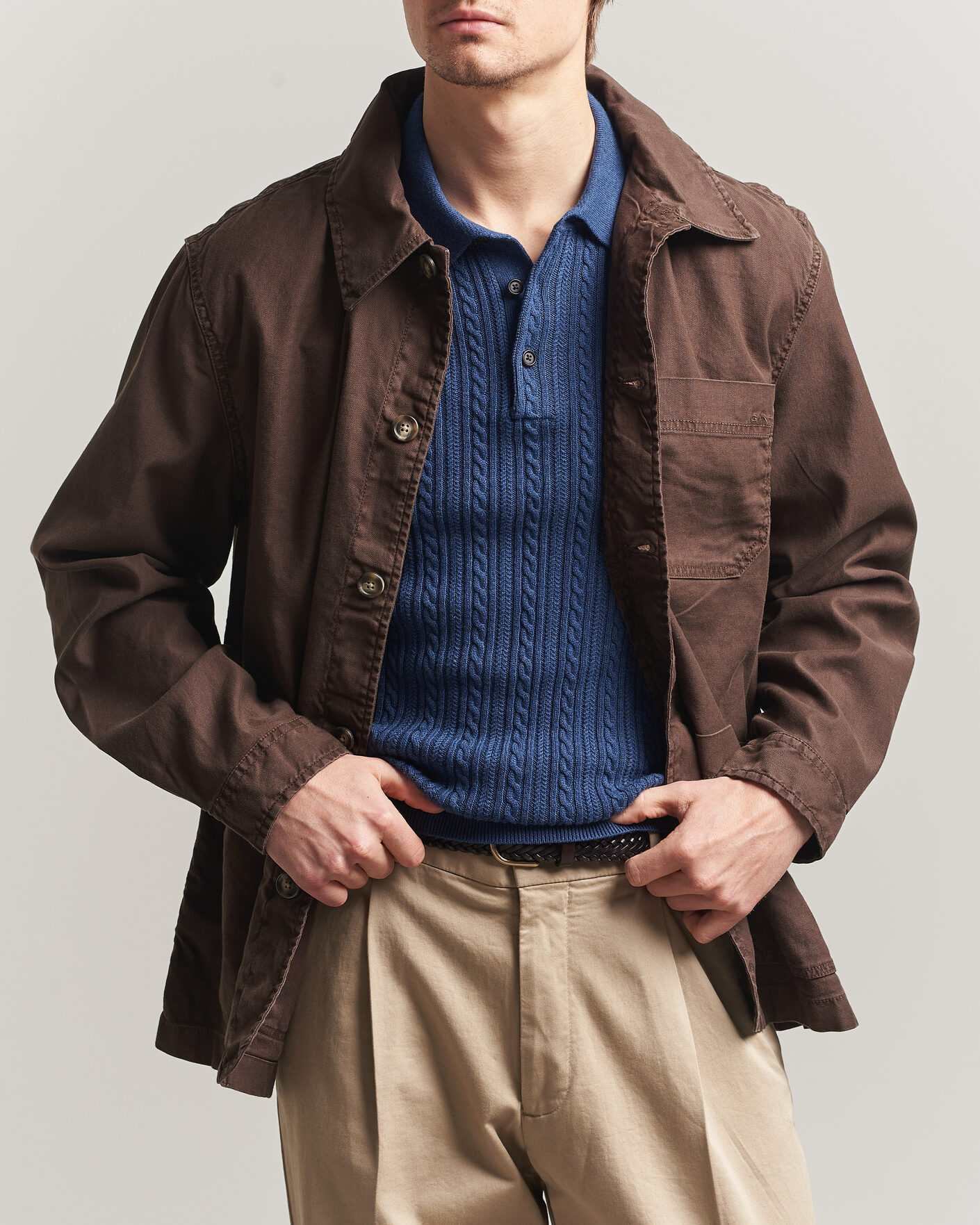 Herren | Hemden | GANT | Regular Fit Cotton/Linen Overshirt Rich Brown