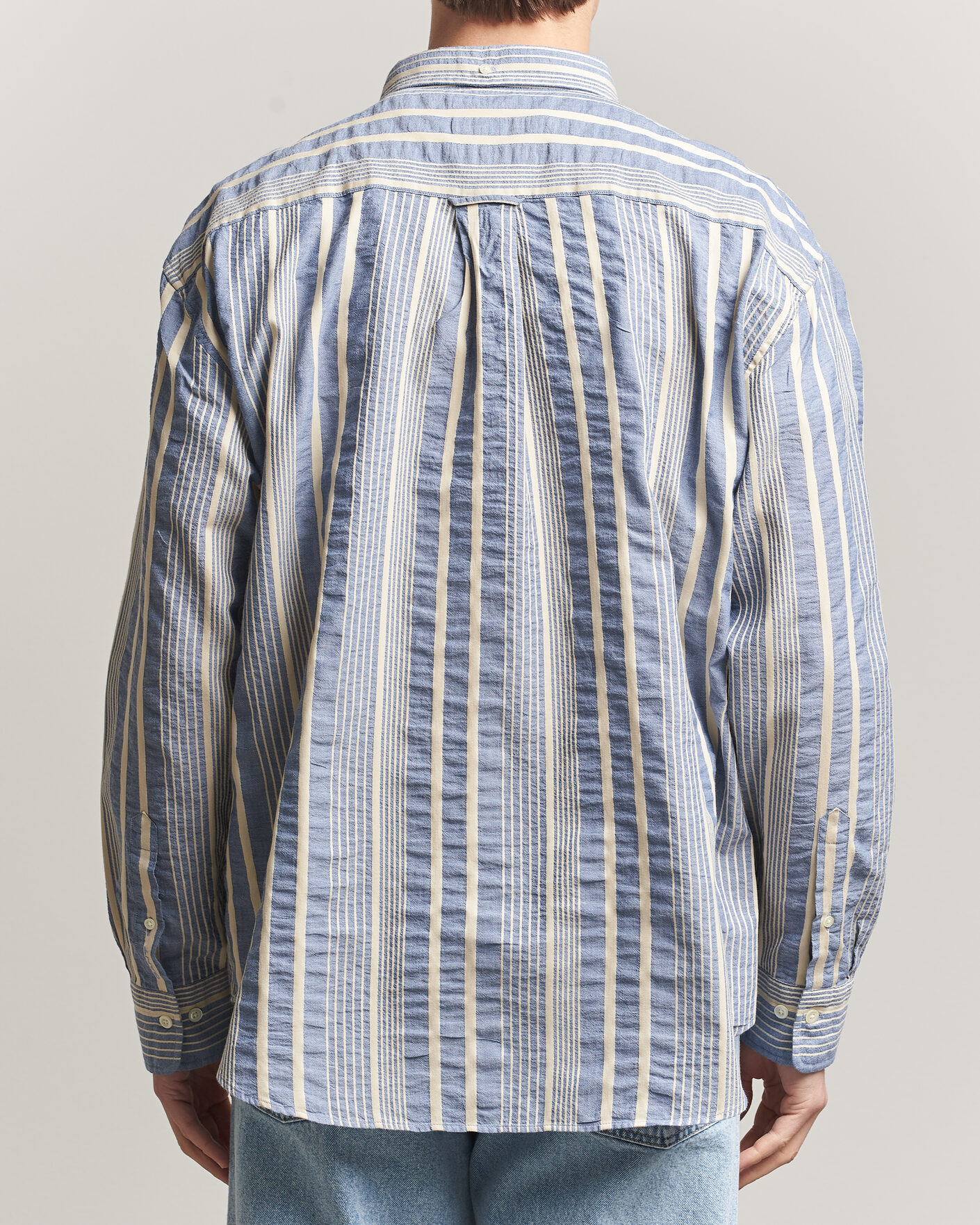 Herren | Hemden | Gant | Relaxed Fit Seersucker Striped Shirt Vintage Blue