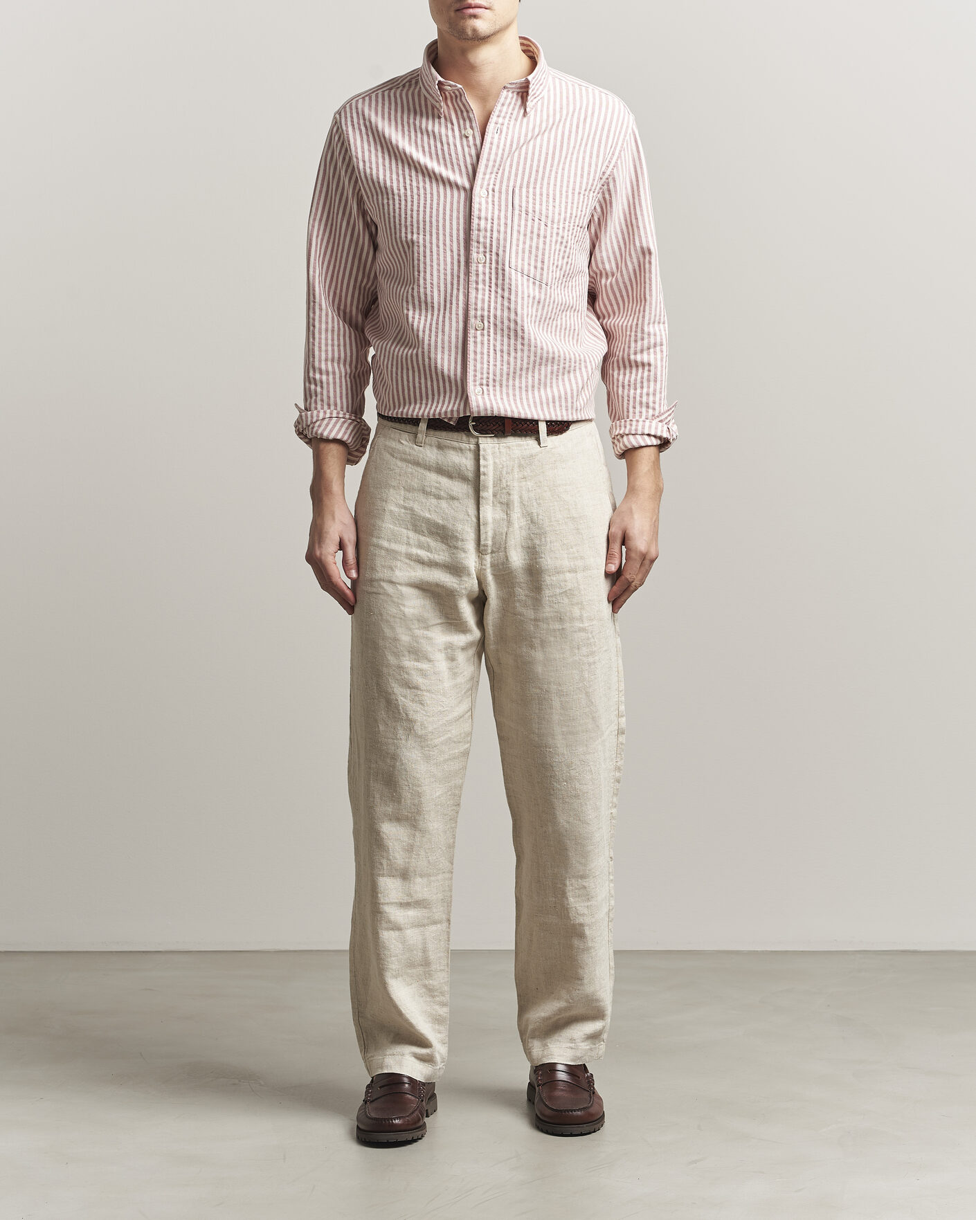 Herren | Hemden | GANT | Regular Fit Textured Striped Shirt Rose Red
