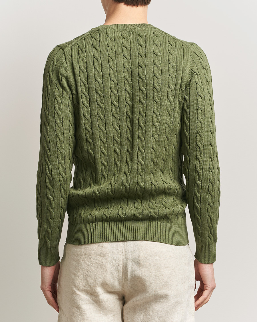 Herren | Pullover | Gant | Cotton Cable Crew Neck Pullover Dry Herb Green