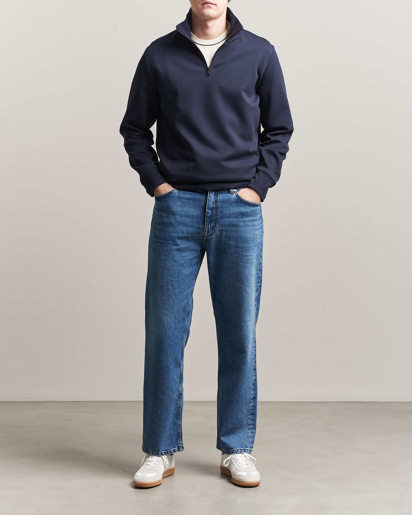 Herren | Pullover | Gant | Interlock Half Zip Evening Blue