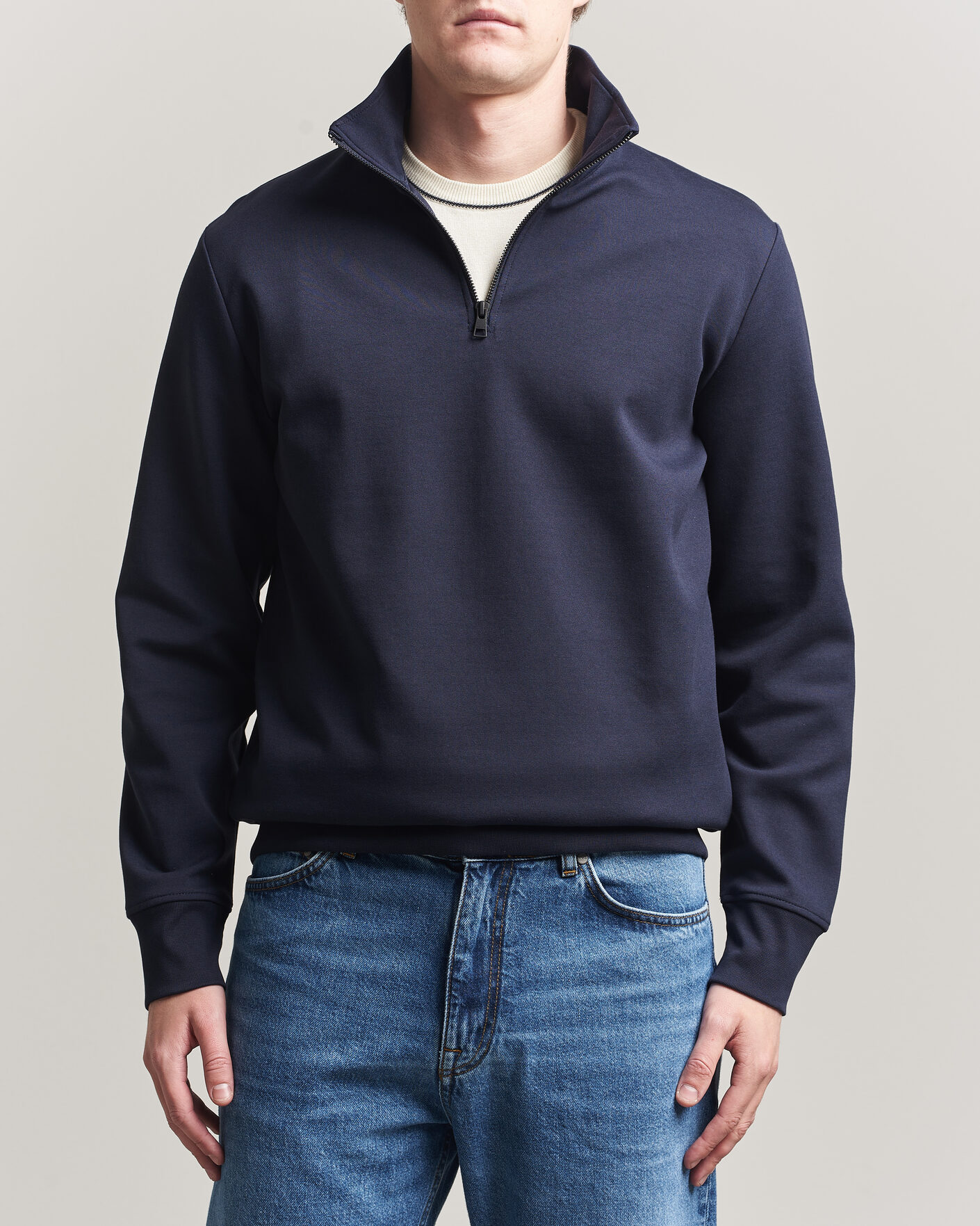 Herren | Pullover | Gant | Interlock Half Zip Evening Blue