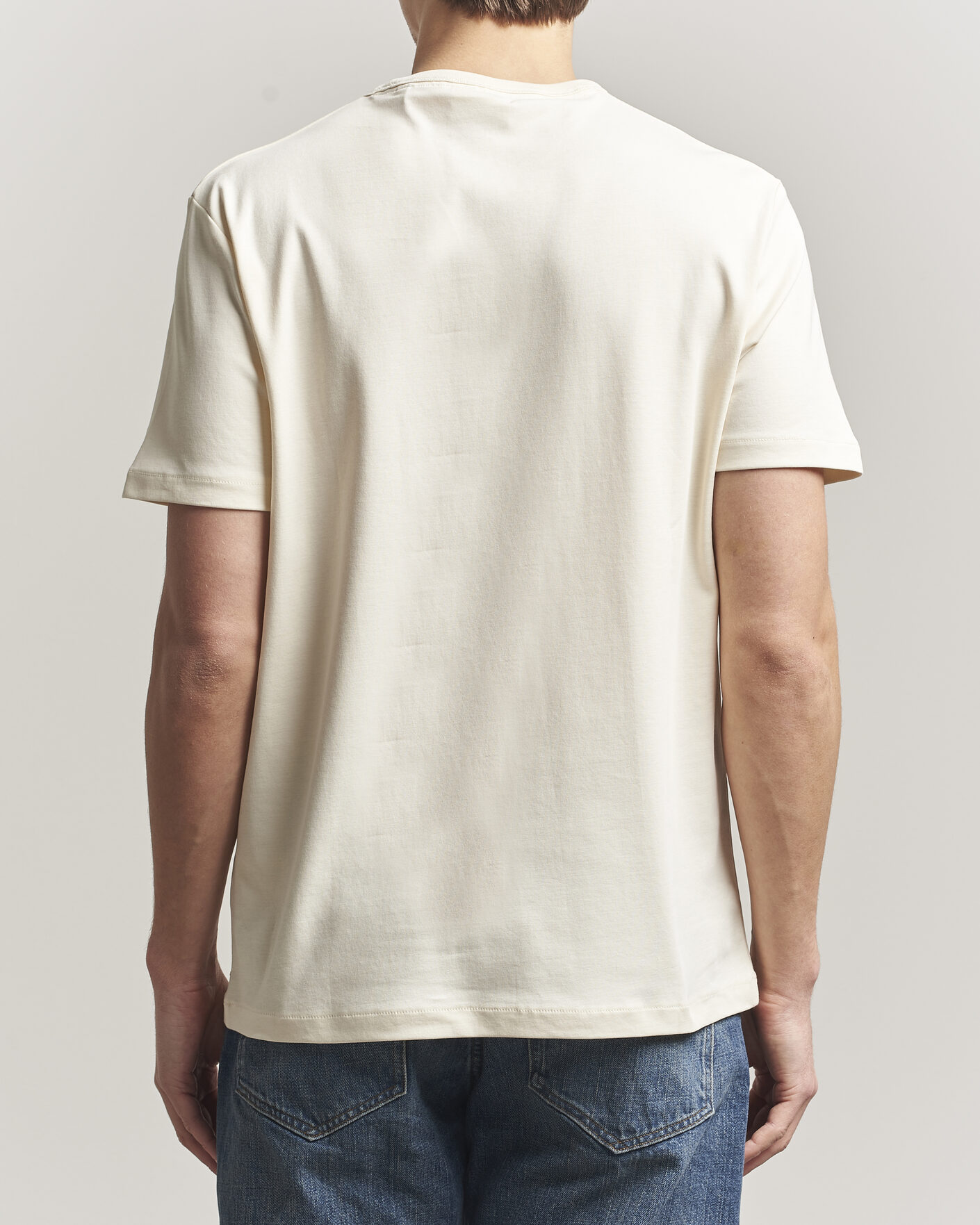 Herren | T-Shirts | GANT | Interlock Crew Neck T-Shirt Creamed White