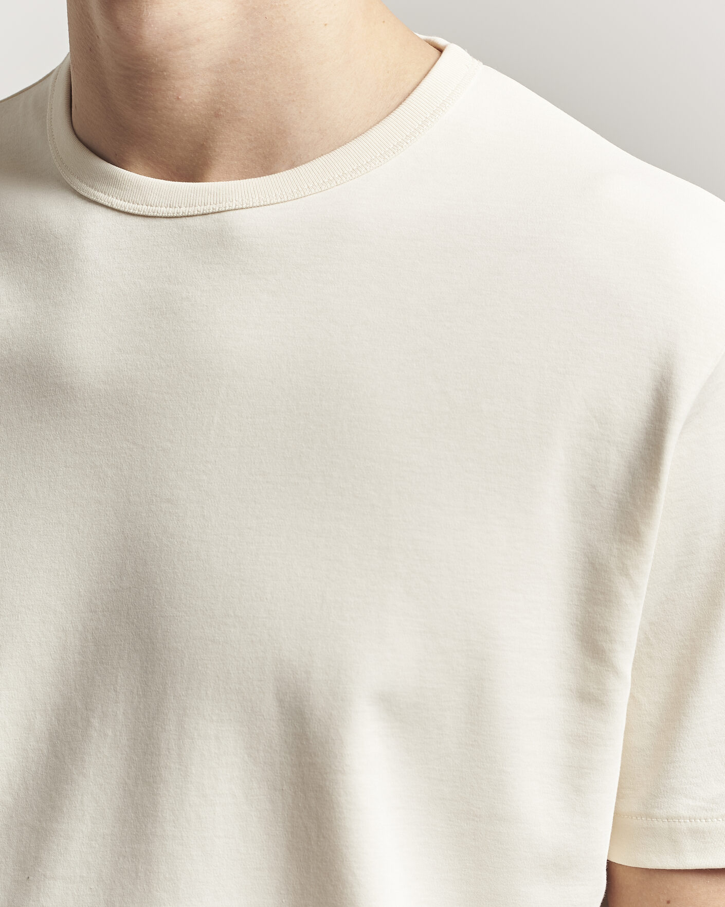 Herren | T-Shirts | GANT | Interlock Crew Neck T-Shirt Creamed White