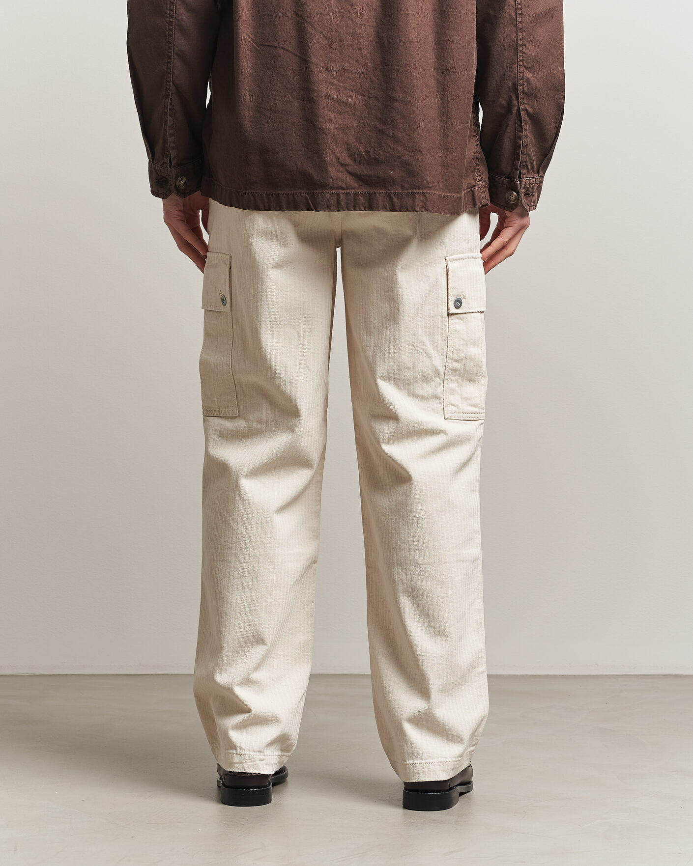 Herren | Hosen | GANT | Relaxed Fit Herringbone Cargo Pants Creamed White