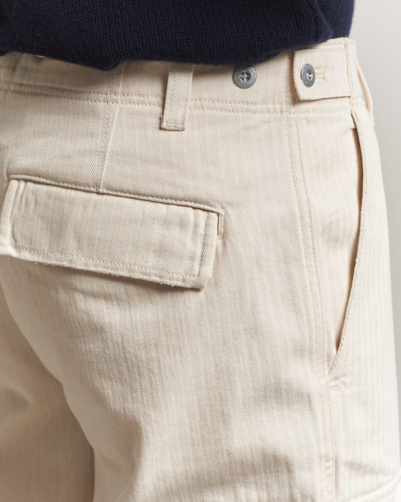 Herren | Hosen | Gant | Relaxed Fit Herringbone Cargo Pants Creamed White