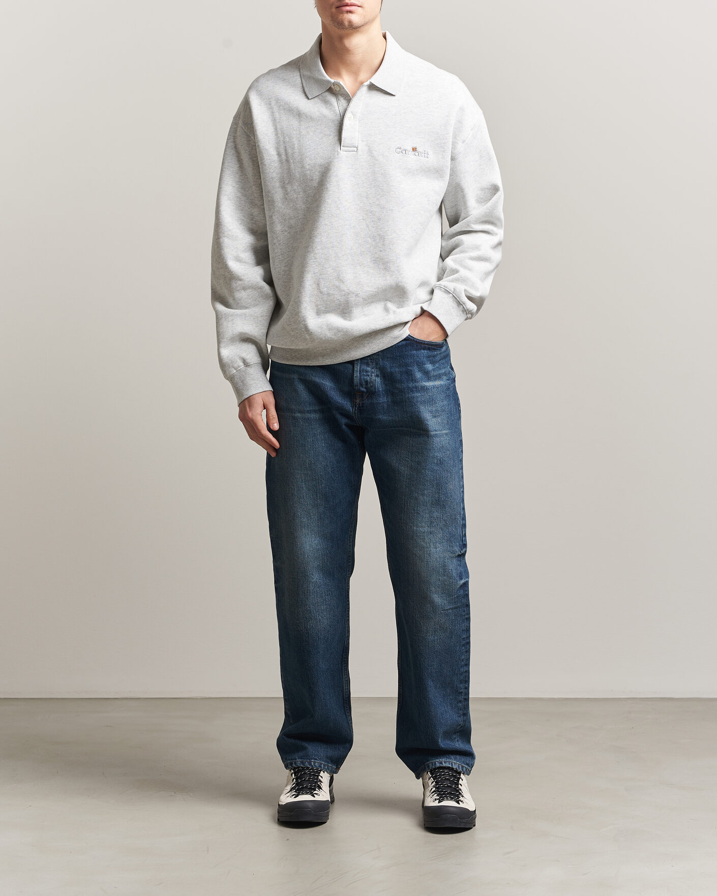 Herren | Pullover | Carhartt WIP | WIP Label Polo Sweatshirt Ash Heather