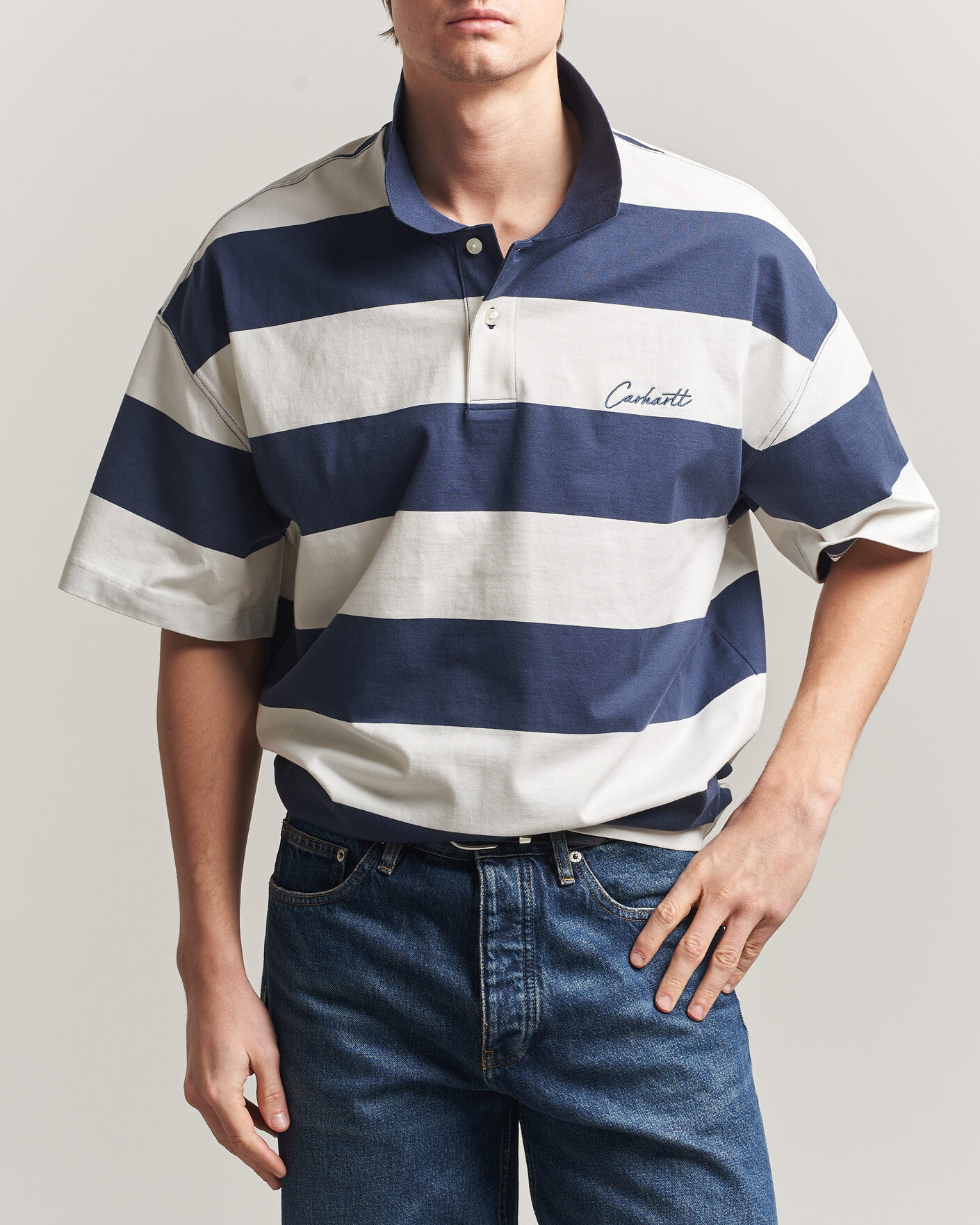 Herren | Poloshirts | Carhartt WIP | Delrey Polo Blue Stripe