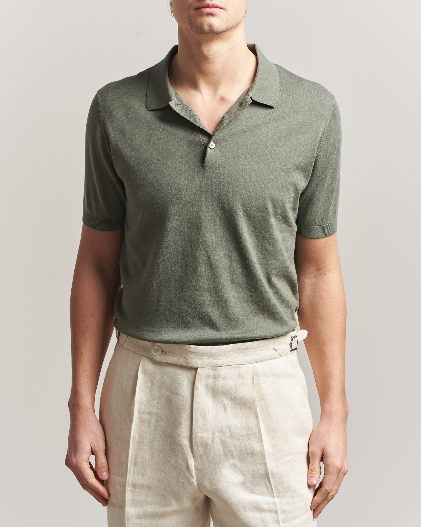 Herren | Poloshirts | Piacenza Cashmere | Short Sleeve Knitted Polo Sage