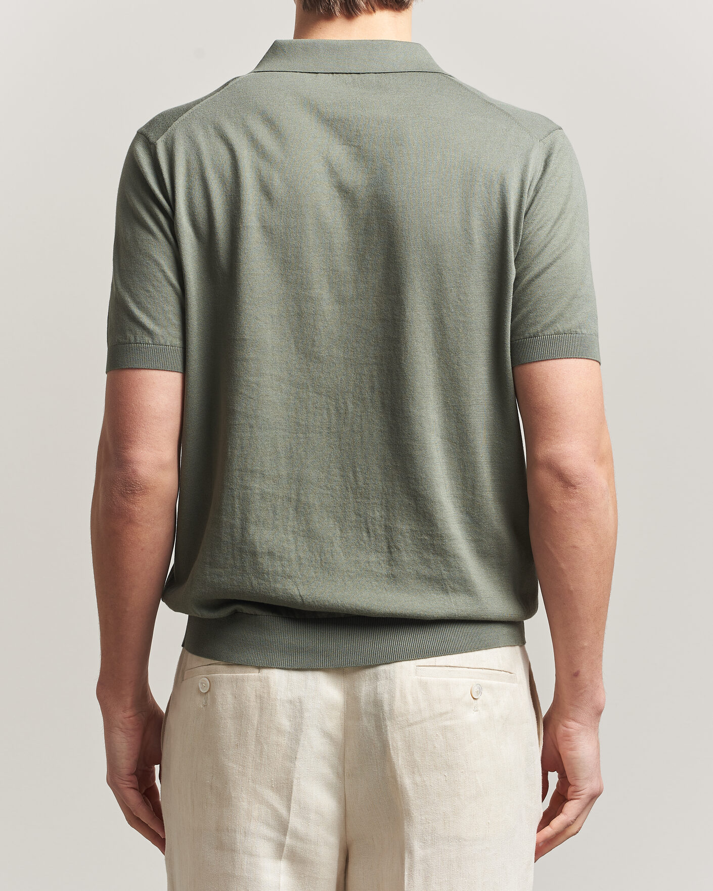 Herren | Poloshirts | Piacenza Cashmere | Short Sleeve Knitted Polo Sage