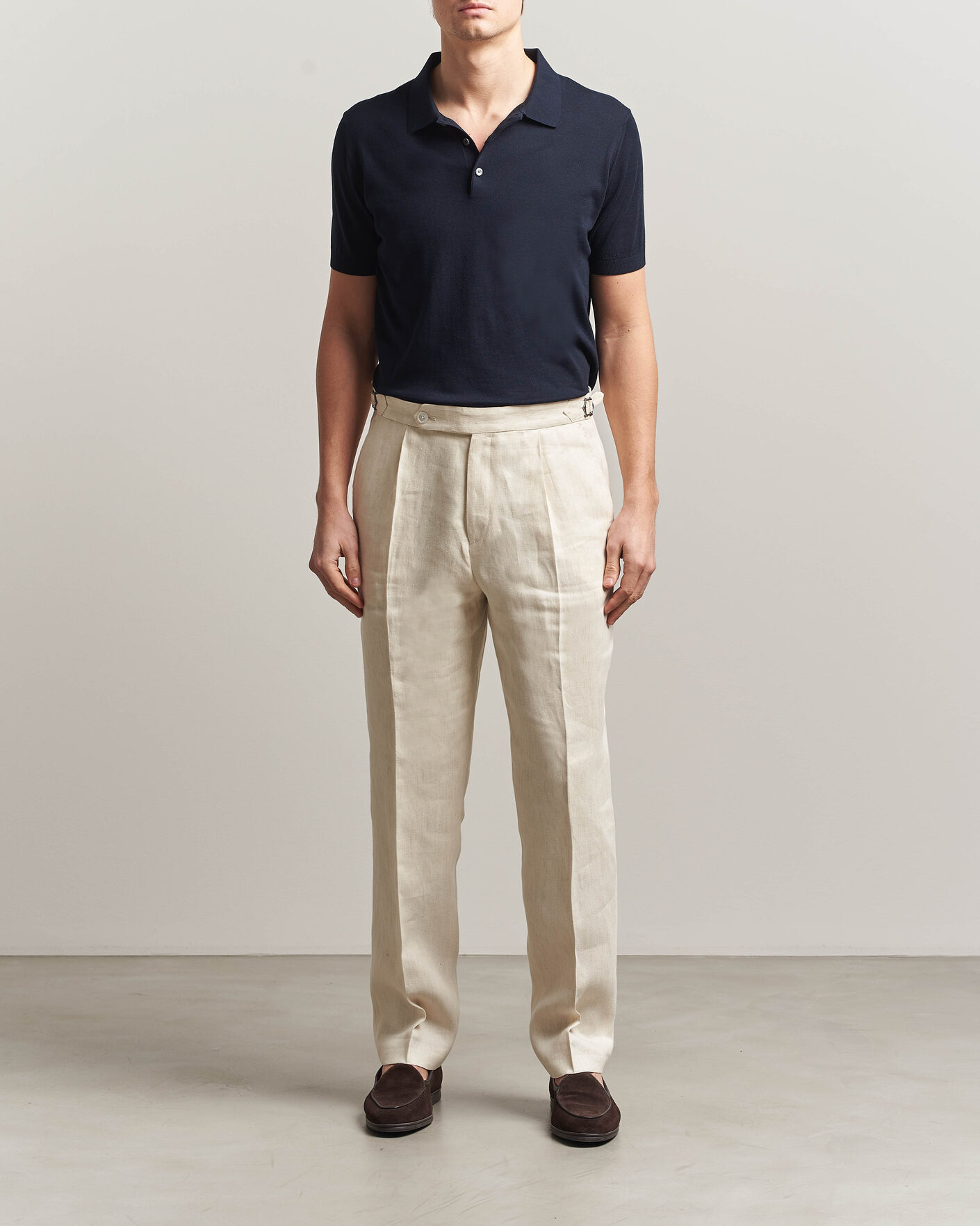 Herren | Poloshirts | Piacenza Cashmere | Short Sleeve Knitted Polo Navy