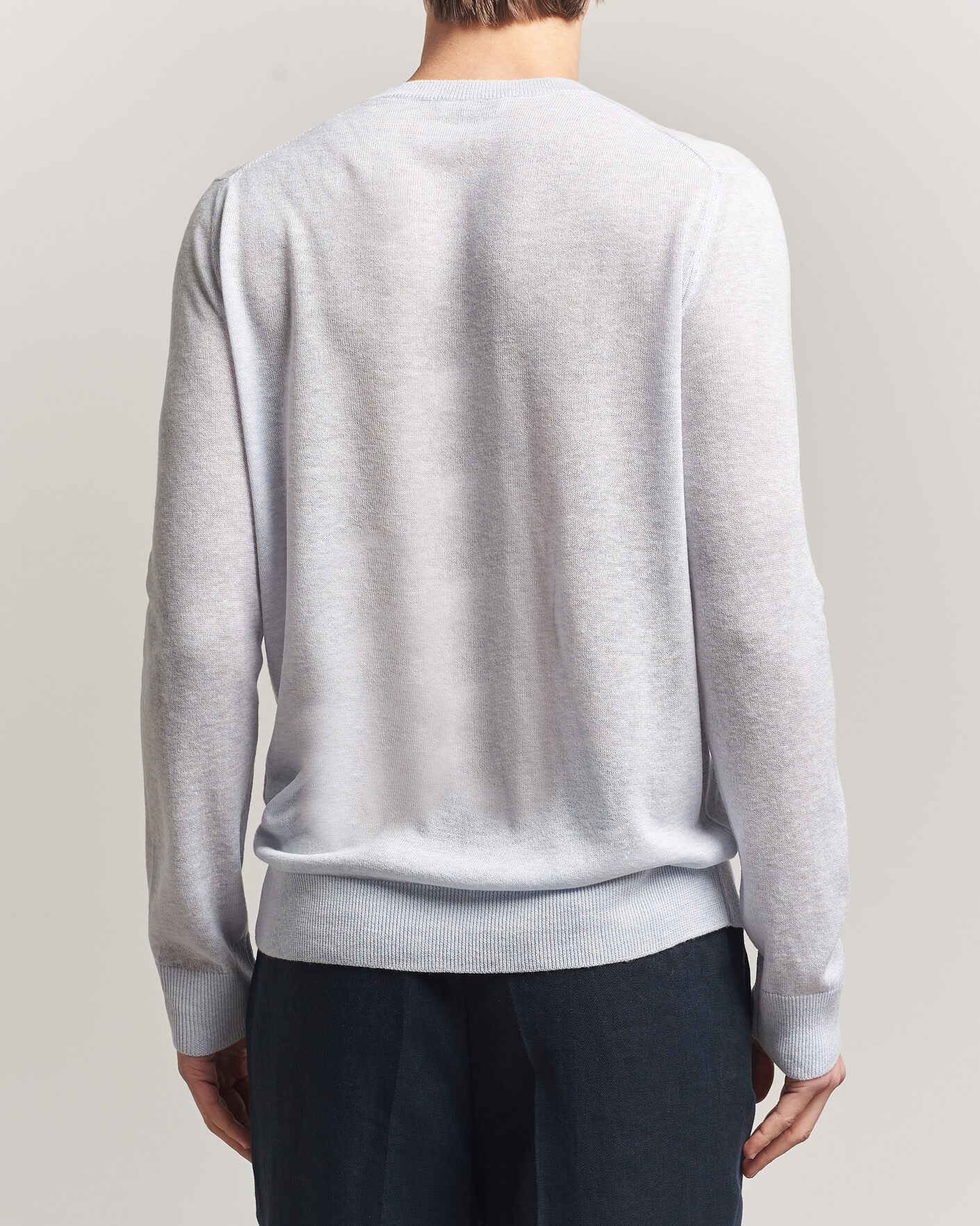 Herren | Pullover | Piacenza Cashmere | Soft Silk/Cashmere Crew Neck Sky Blue