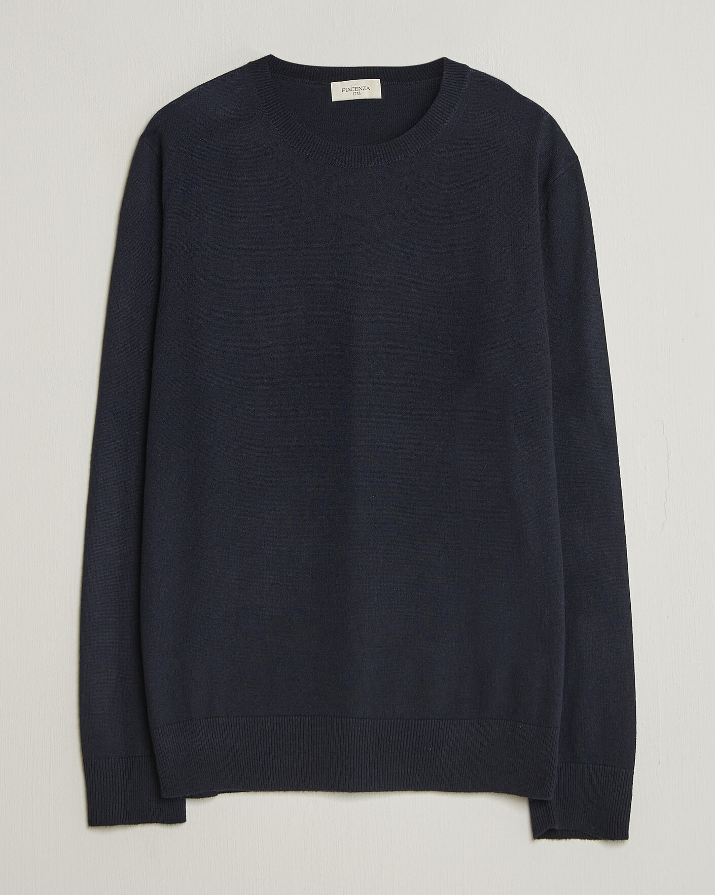 Herren | Pullover | Piacenza Cashmere | Soft Silk/Cashmere Crew Neck Navy