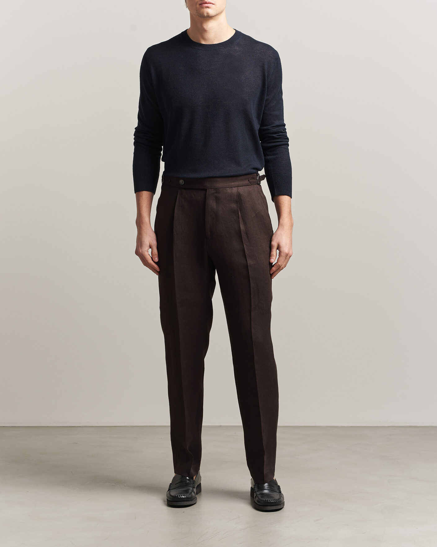 Herren | Pullover | Piacenza Cashmere | Soft Silk/Cashmere Crew Neck Navy